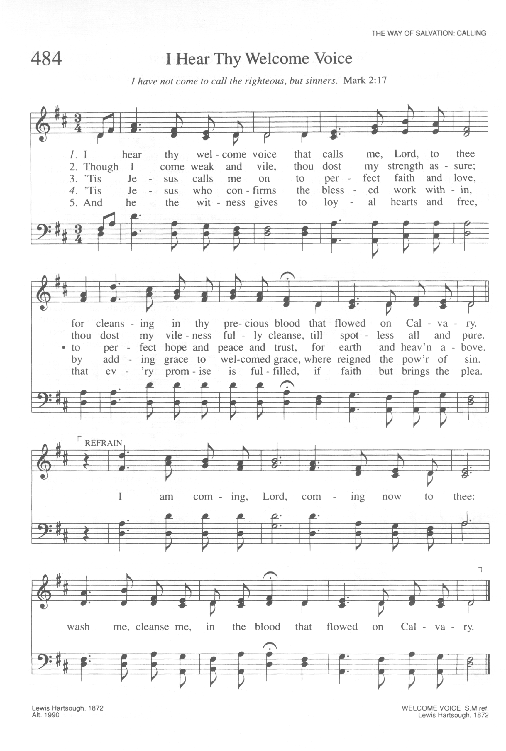 image of I Hear Thy Welcome Voice of Lewis Hartsough