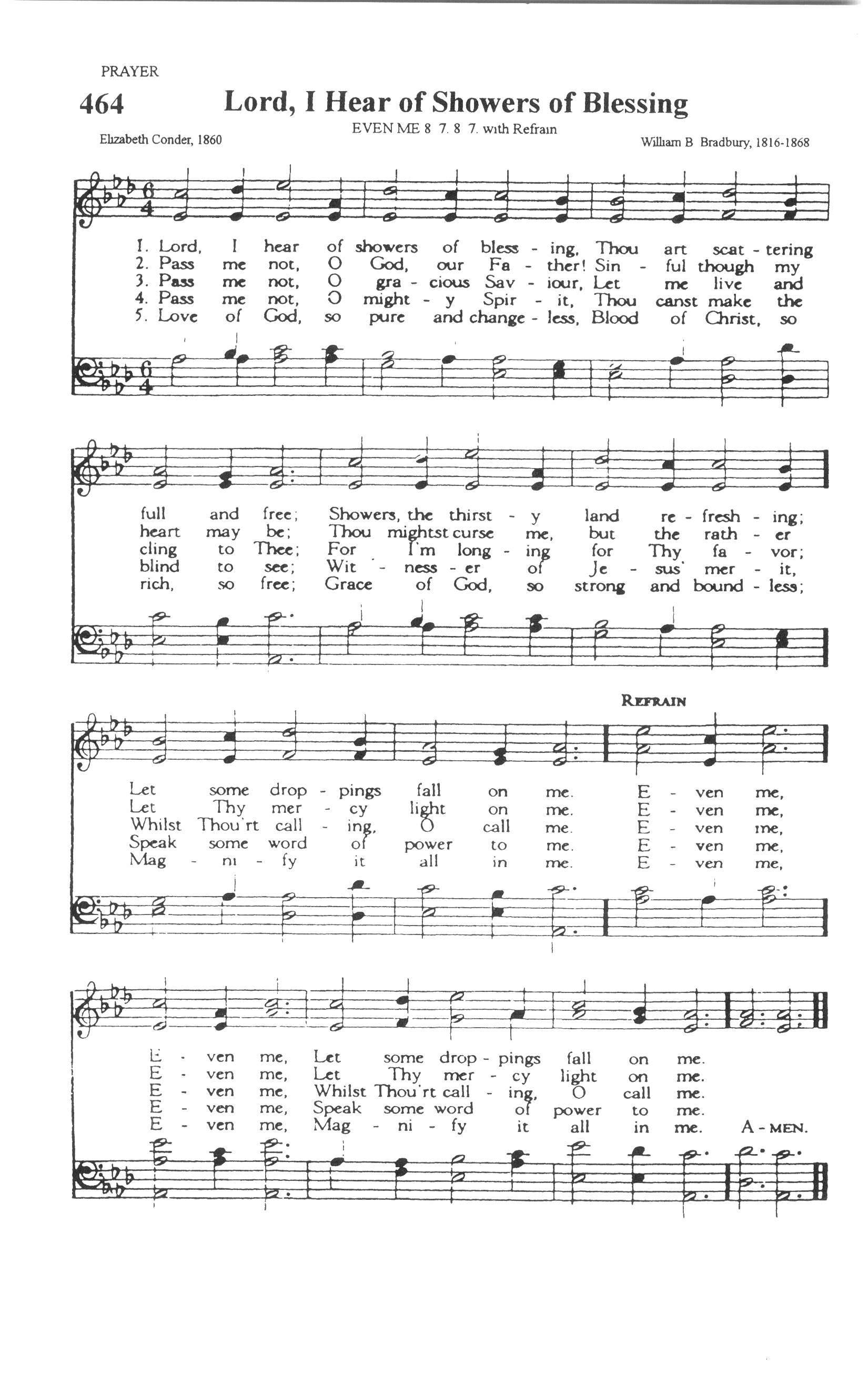 image of Lord, I Hear Of Show'rs Of Blessing of Elizabeth Codner
