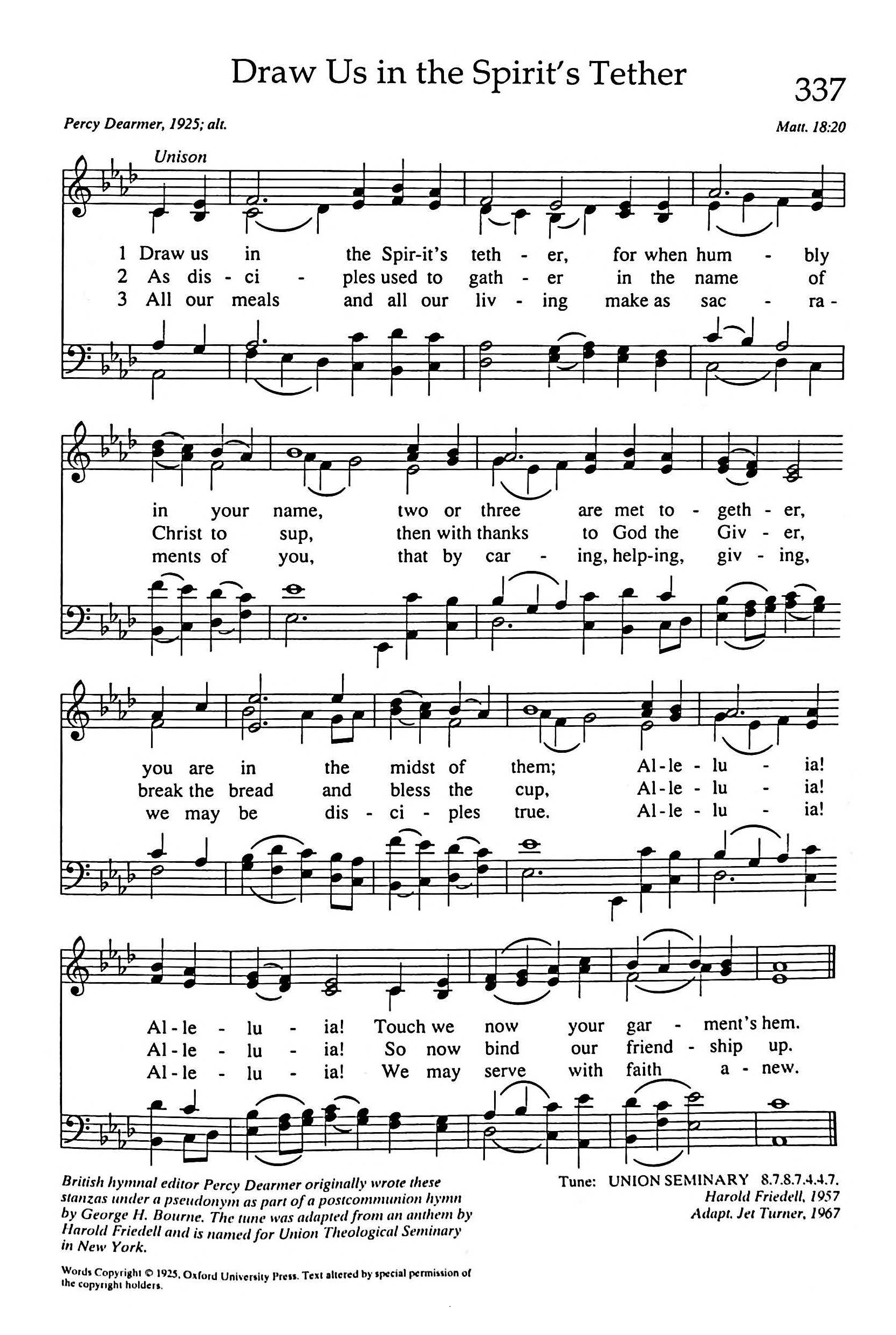 Hymn Sheet for Draw Us in the Spirit's Tether