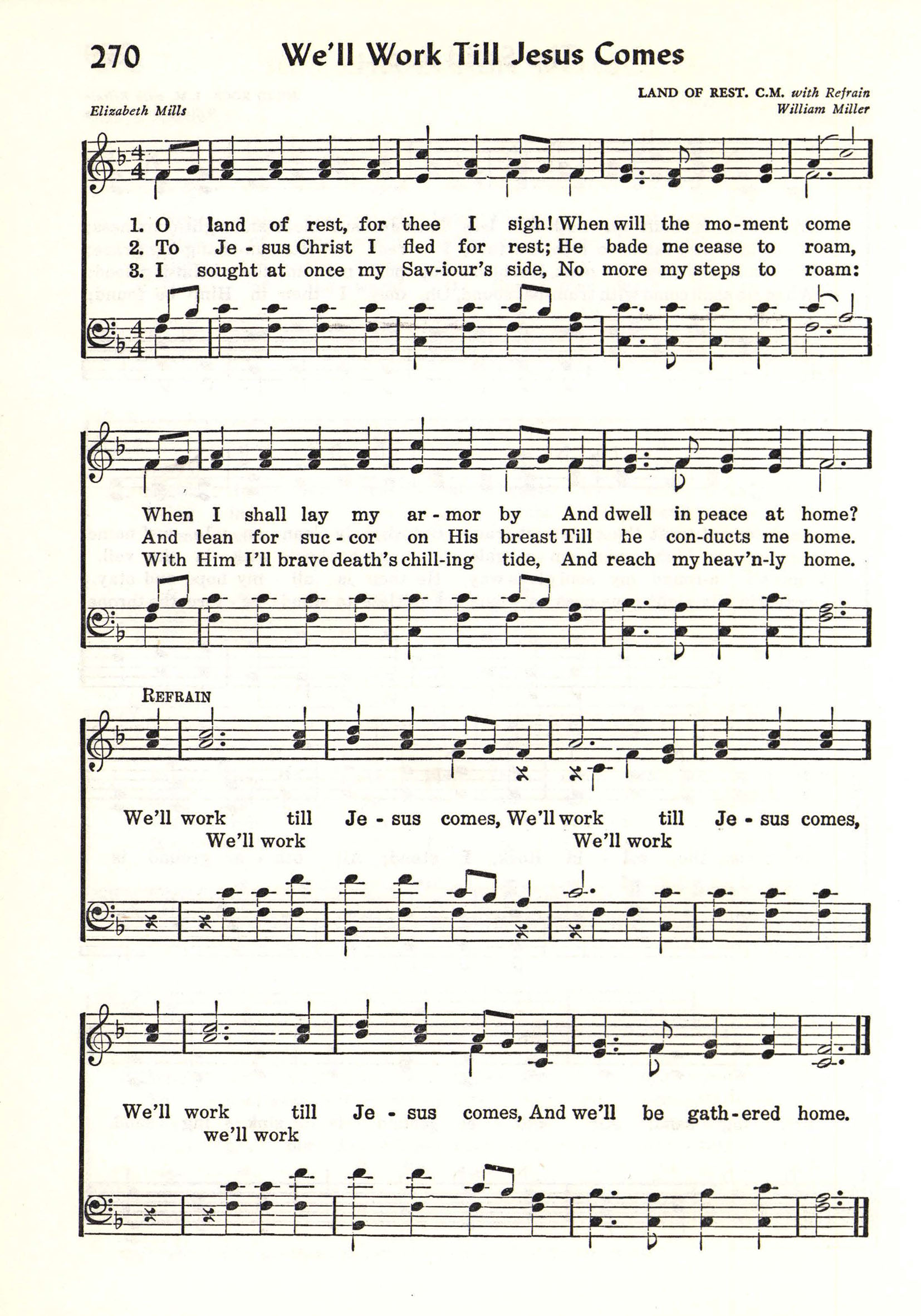 Hymn Sheet for O Land of Rest