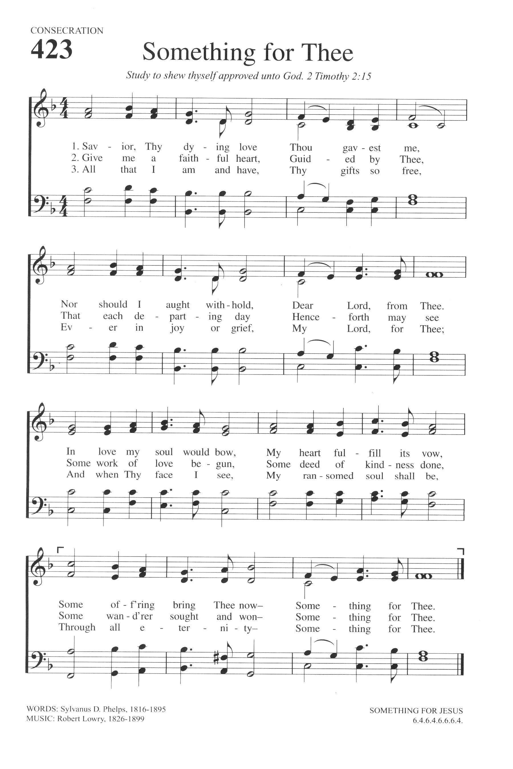 Hymn Sheet for Savior, Thy Dying Love