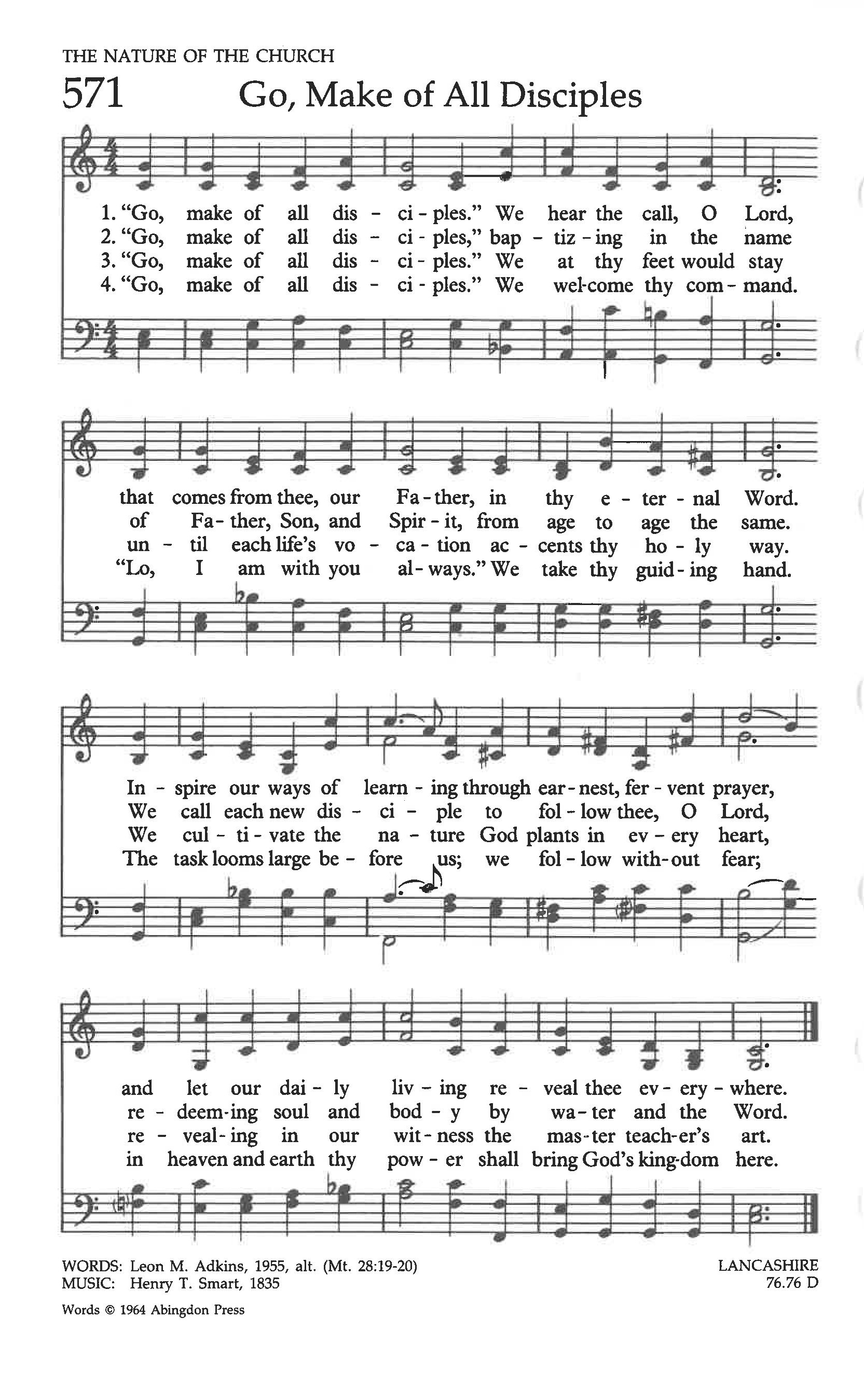 Hymn Sheet for Go Make of All Disciples