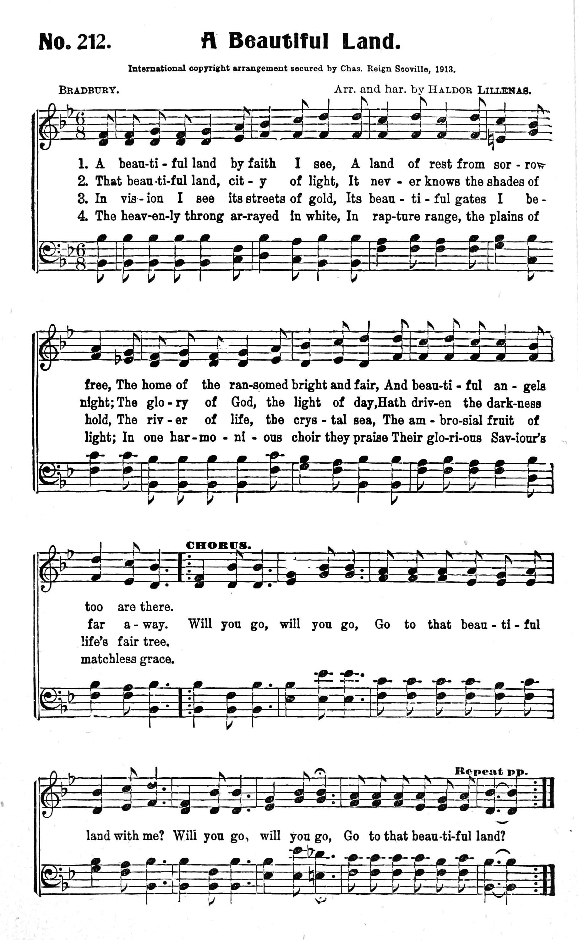 Hymn Sheet for A Beautiful Land by Faith I See