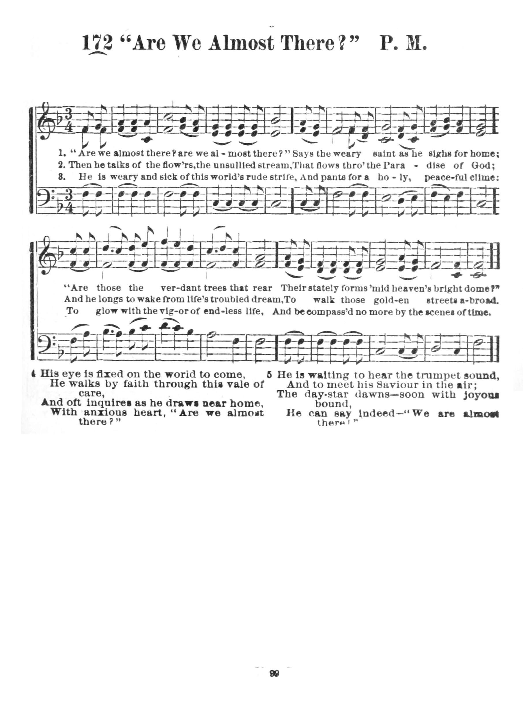 Hymn Sheet for Are We Almost There?