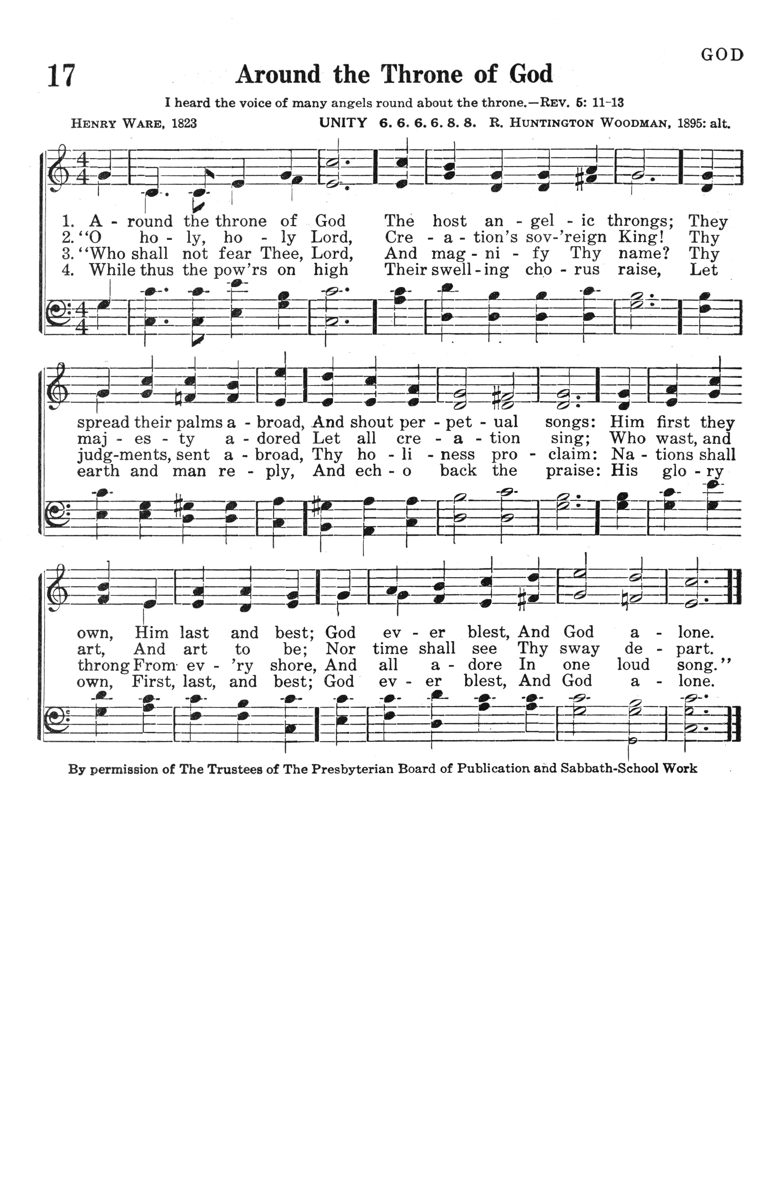 Hymn Sheet for Around the Throne of God