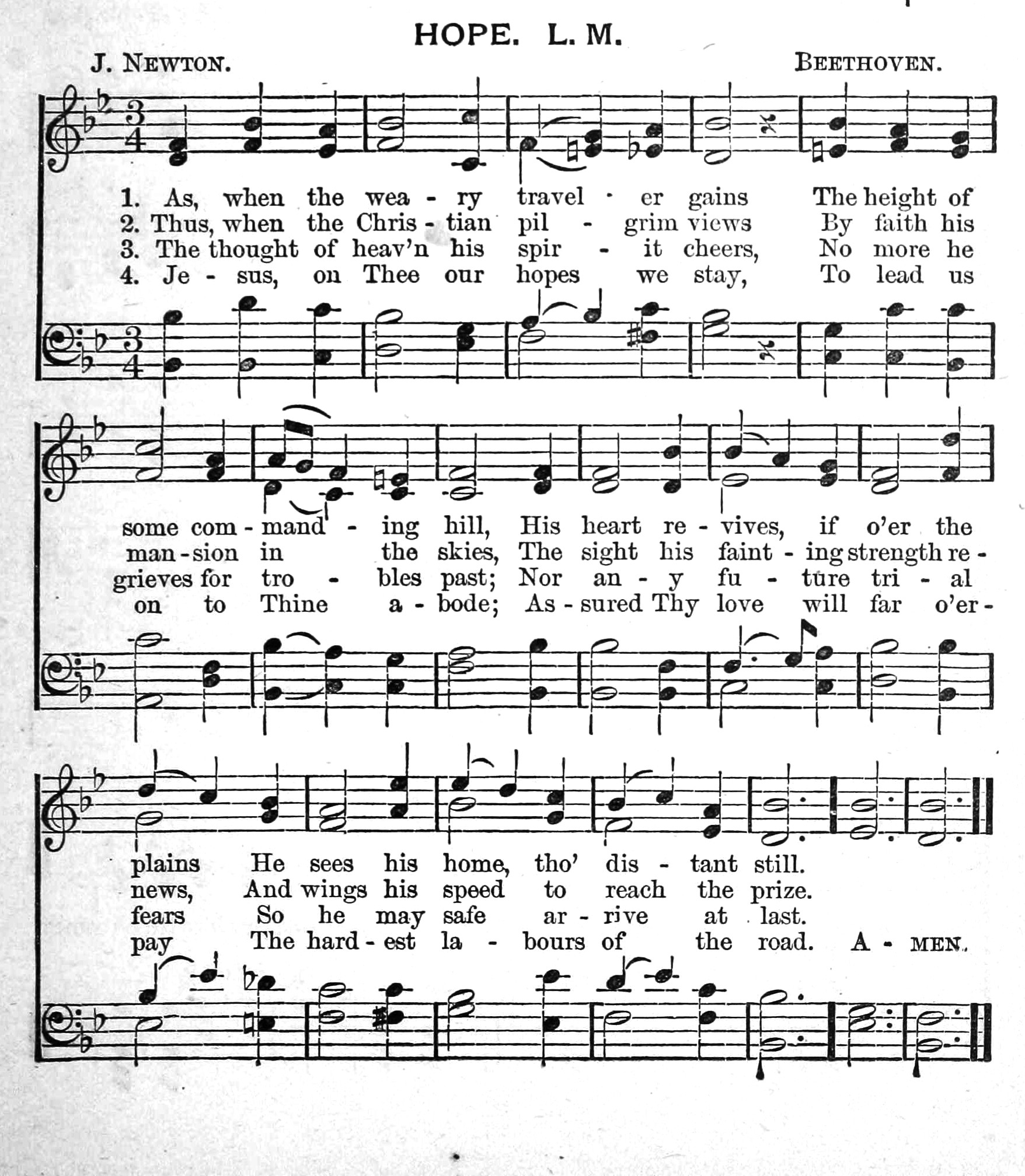 Hymn Sheet for As when the Weary Traveler Gains