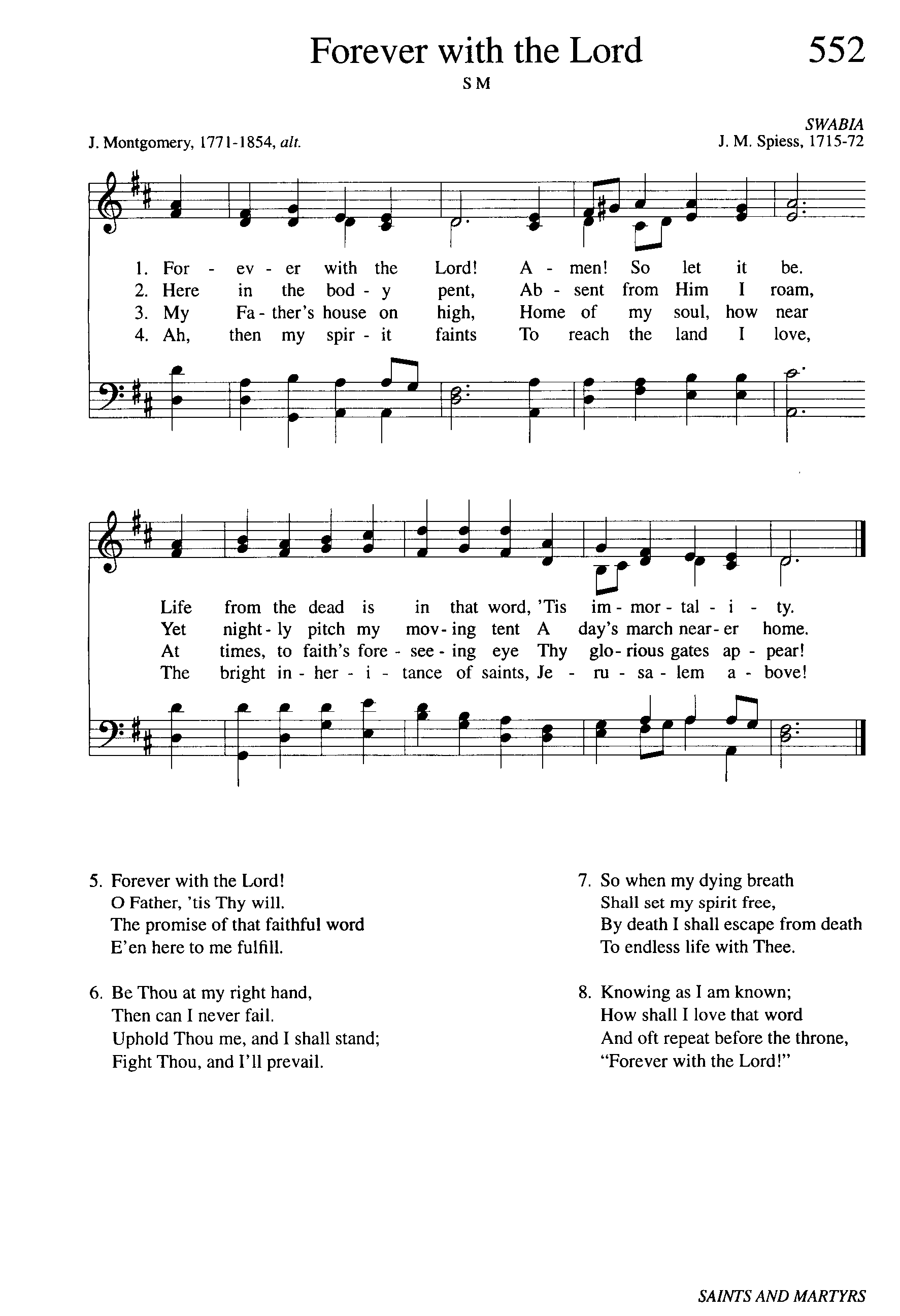 Hymn Sheet for At Home In Heaven