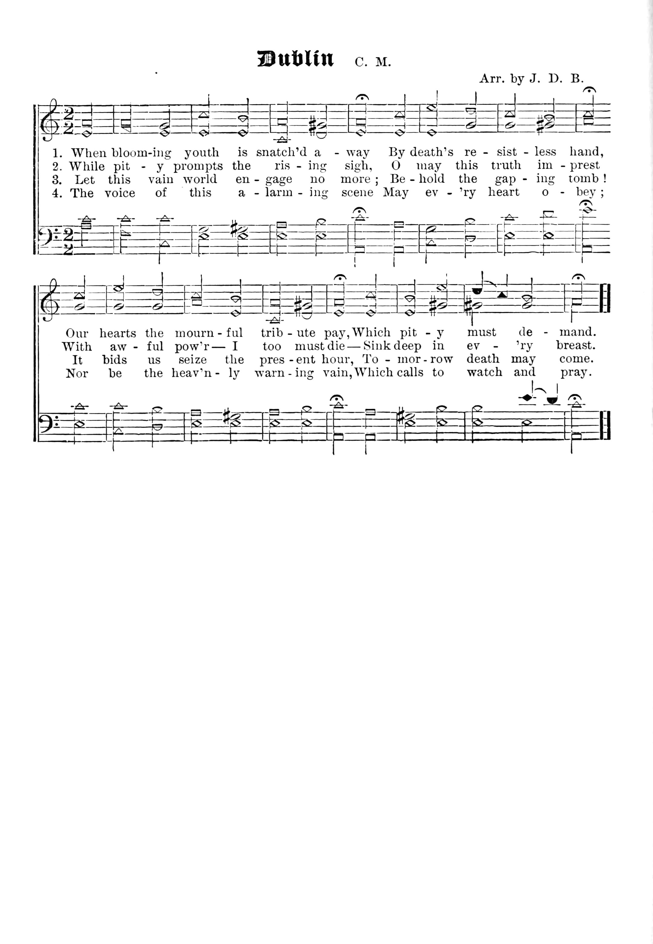 Hymn Sheet for At the Funeral of a Young Person