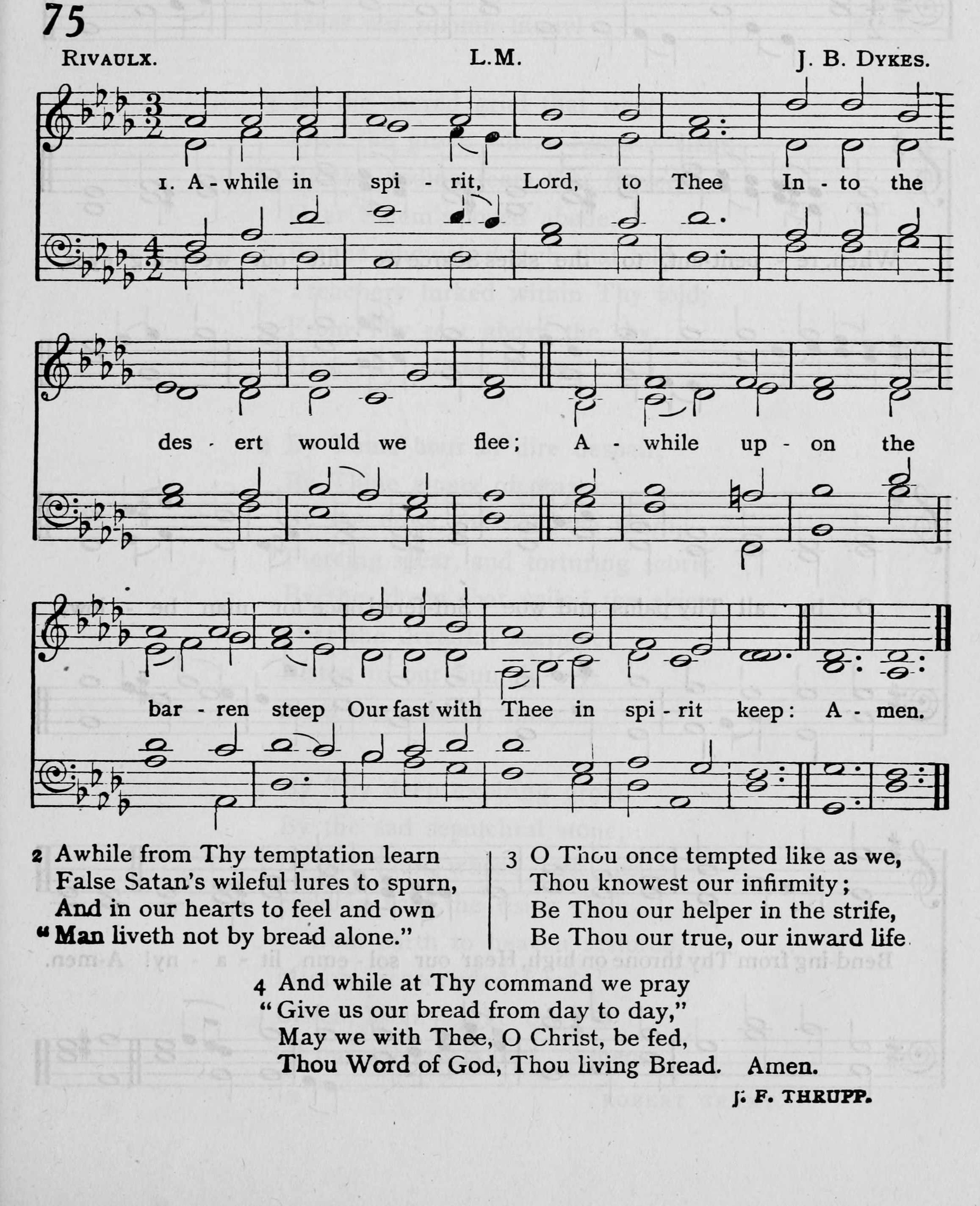 Hymn Sheet for Awhile in Spirit, Lord, to Thee