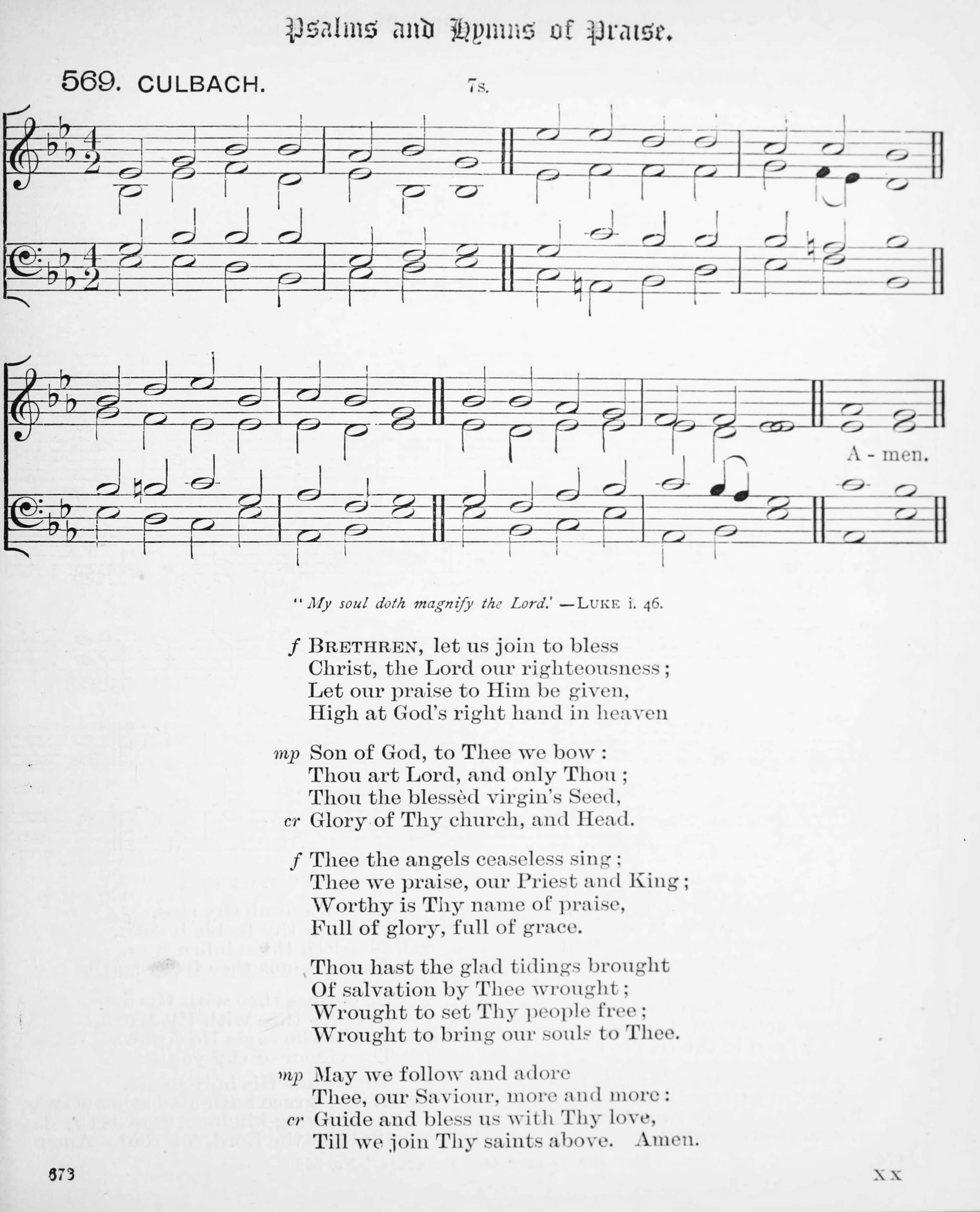 Hymn Sheet for Brethren, Let Us Join to Bless