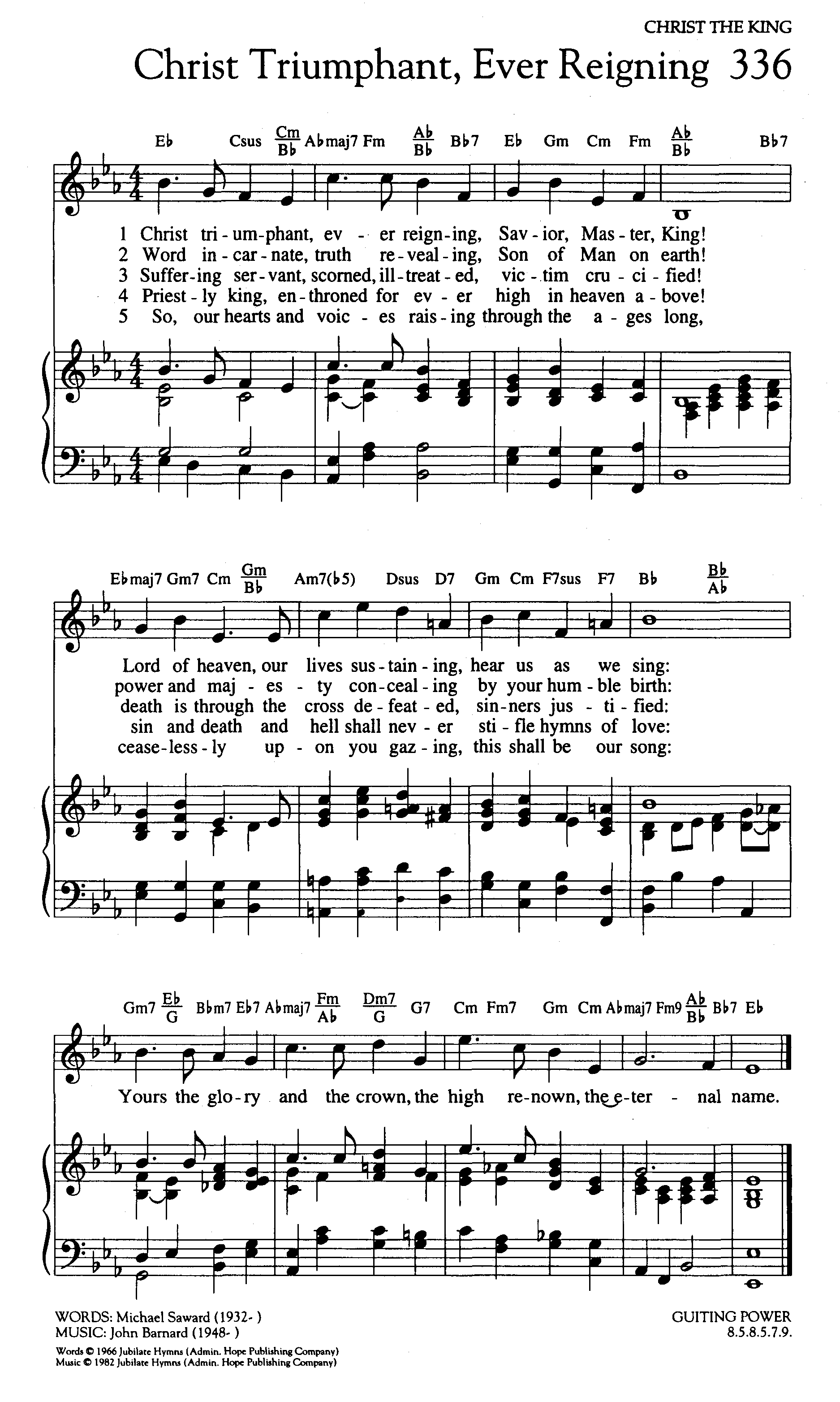 Hymn Sheet for Christ Triumphant, Ever Reigning