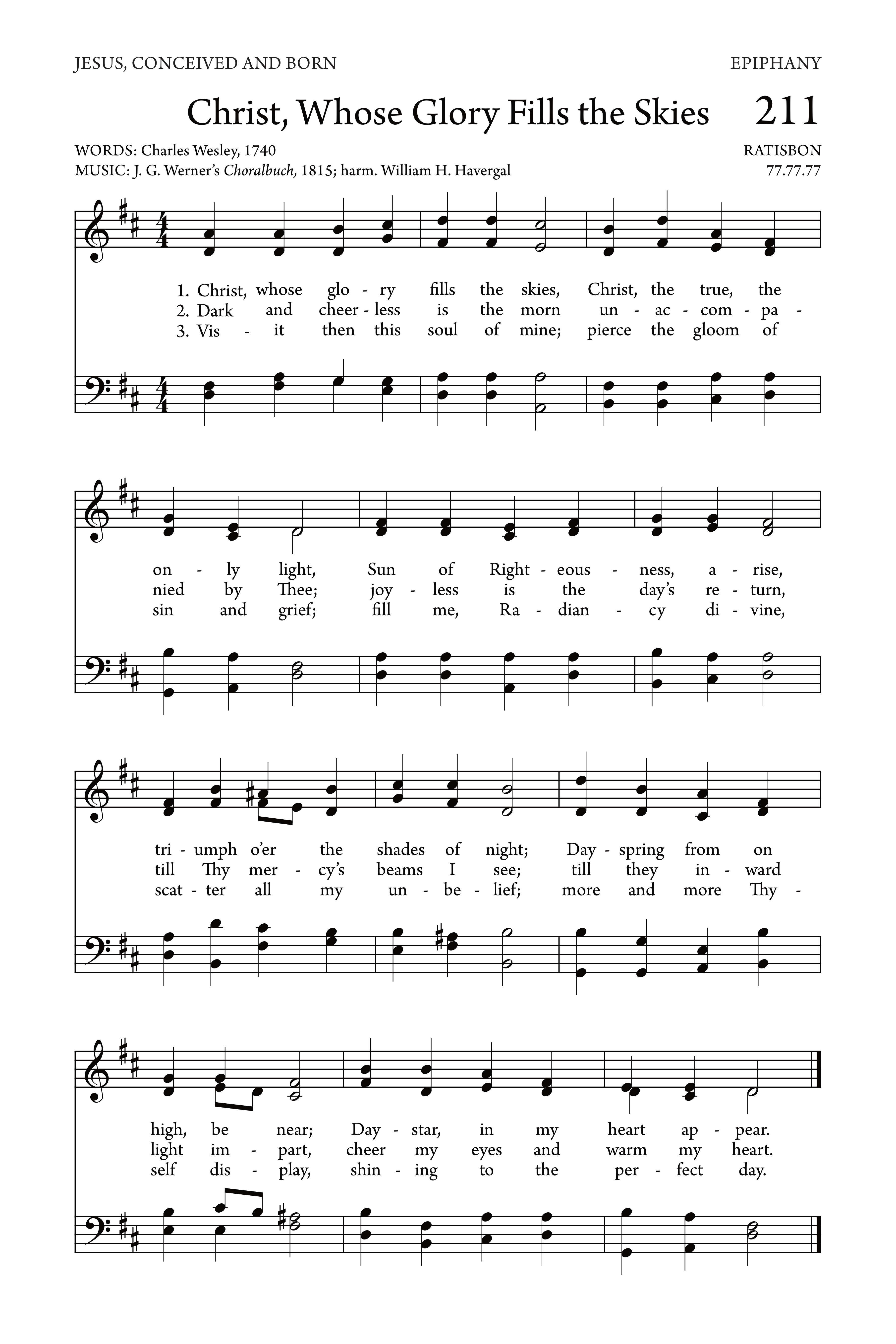 Hymn Sheet for Christ, Whose Glory Fills the Skies