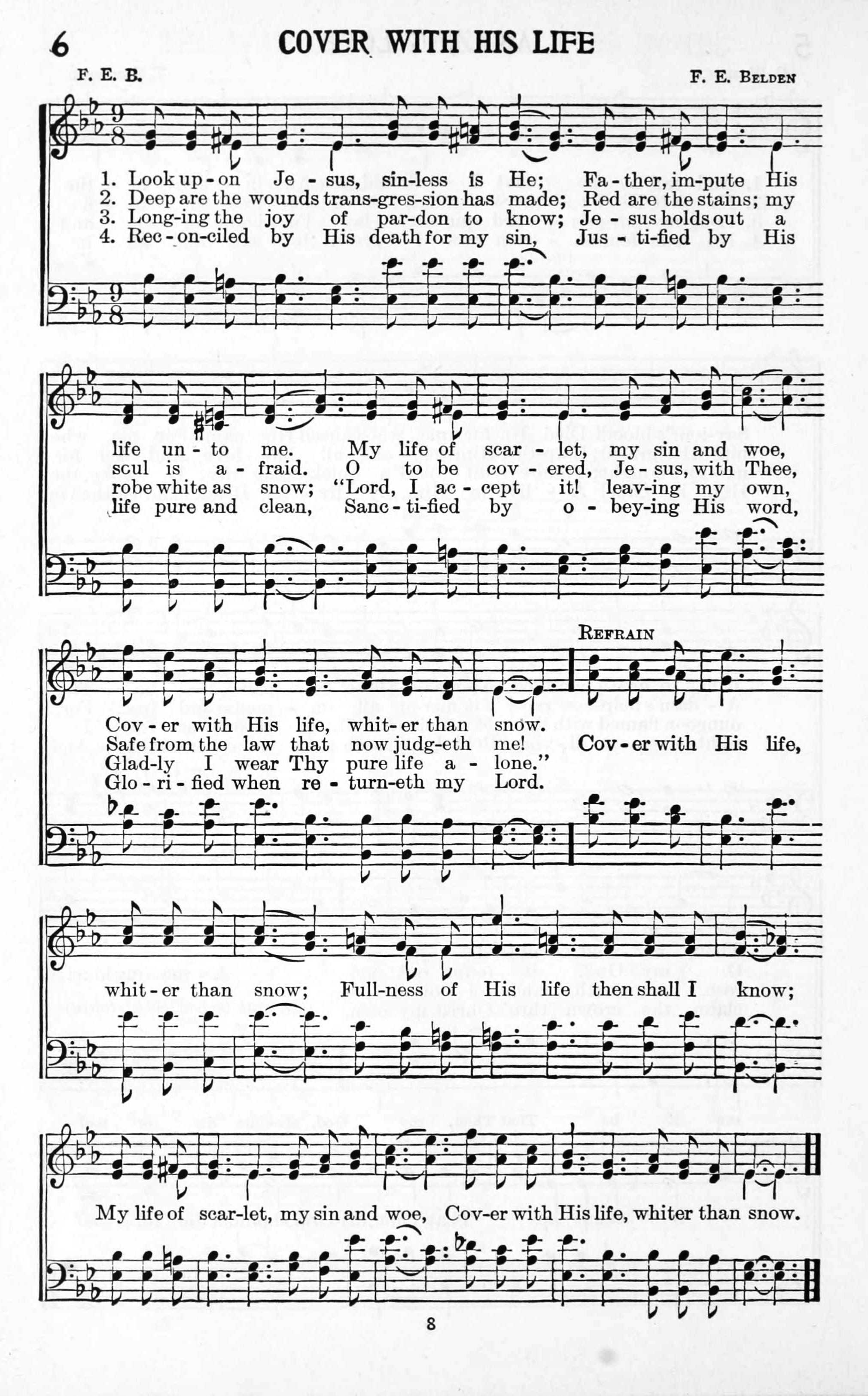 Hymn Sheet for Cover with His Life