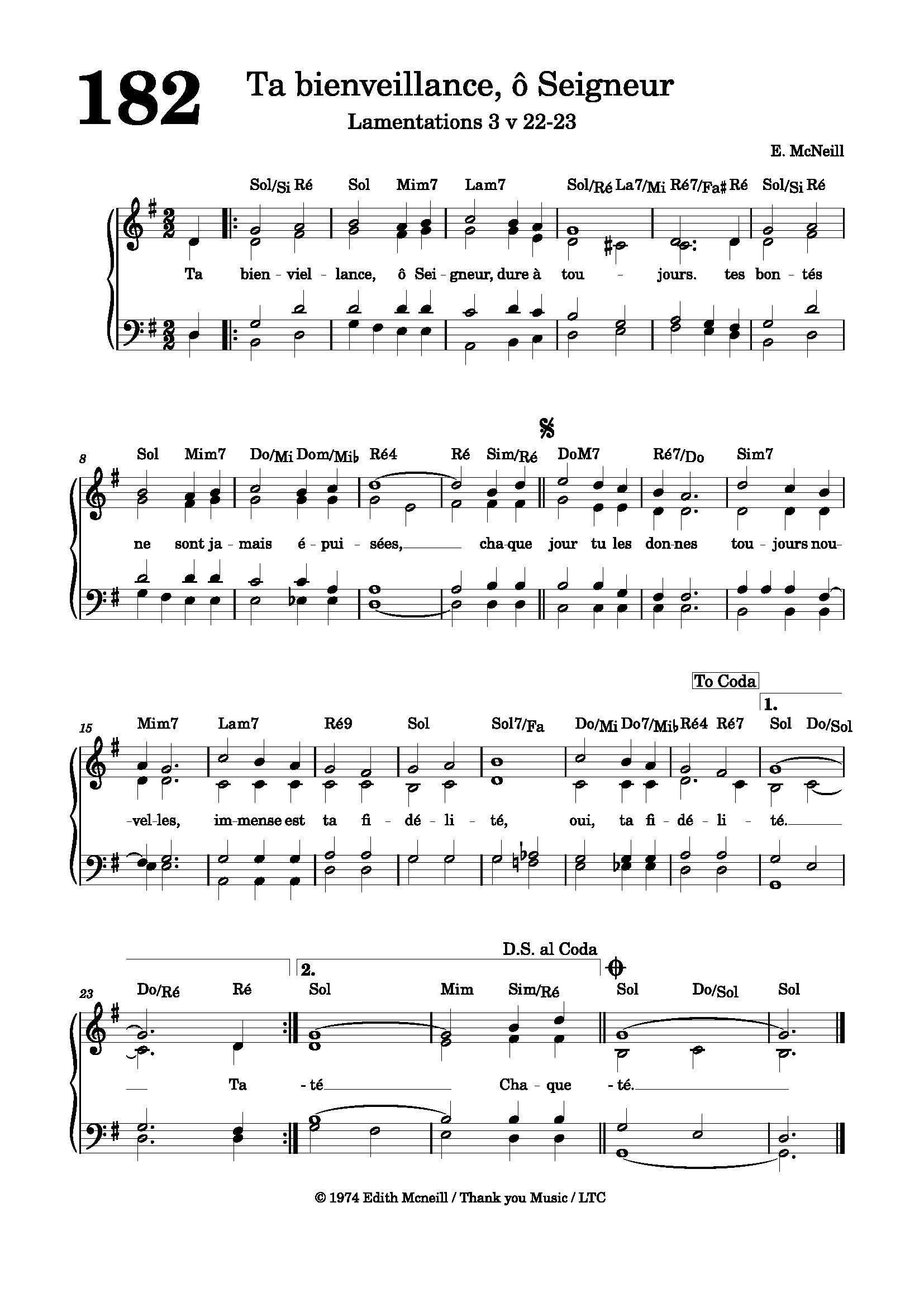 Hymn Sheet for The Steadfast Love of the Lord