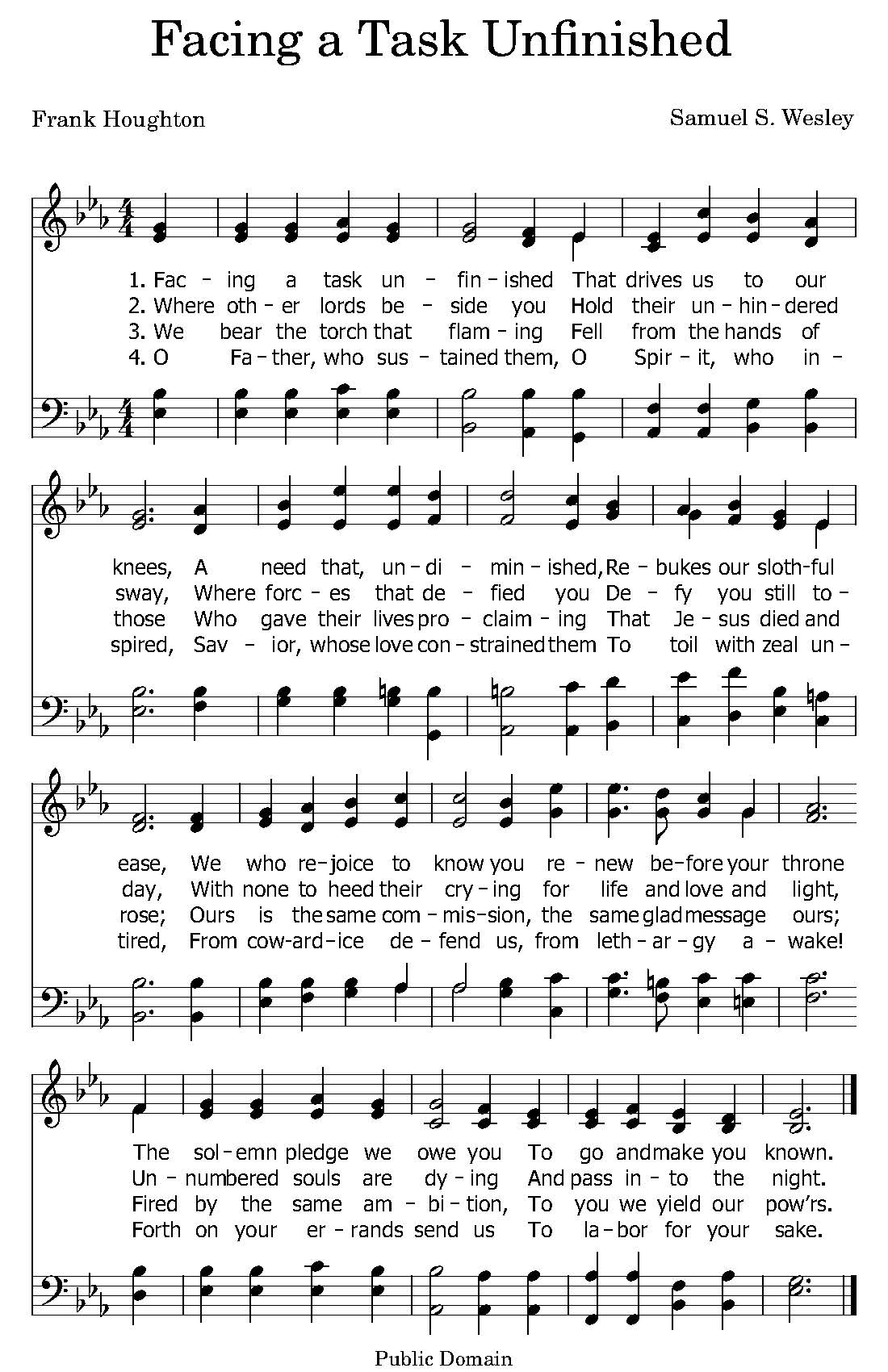 Hymn Sheet for Facing a Task Unfinished