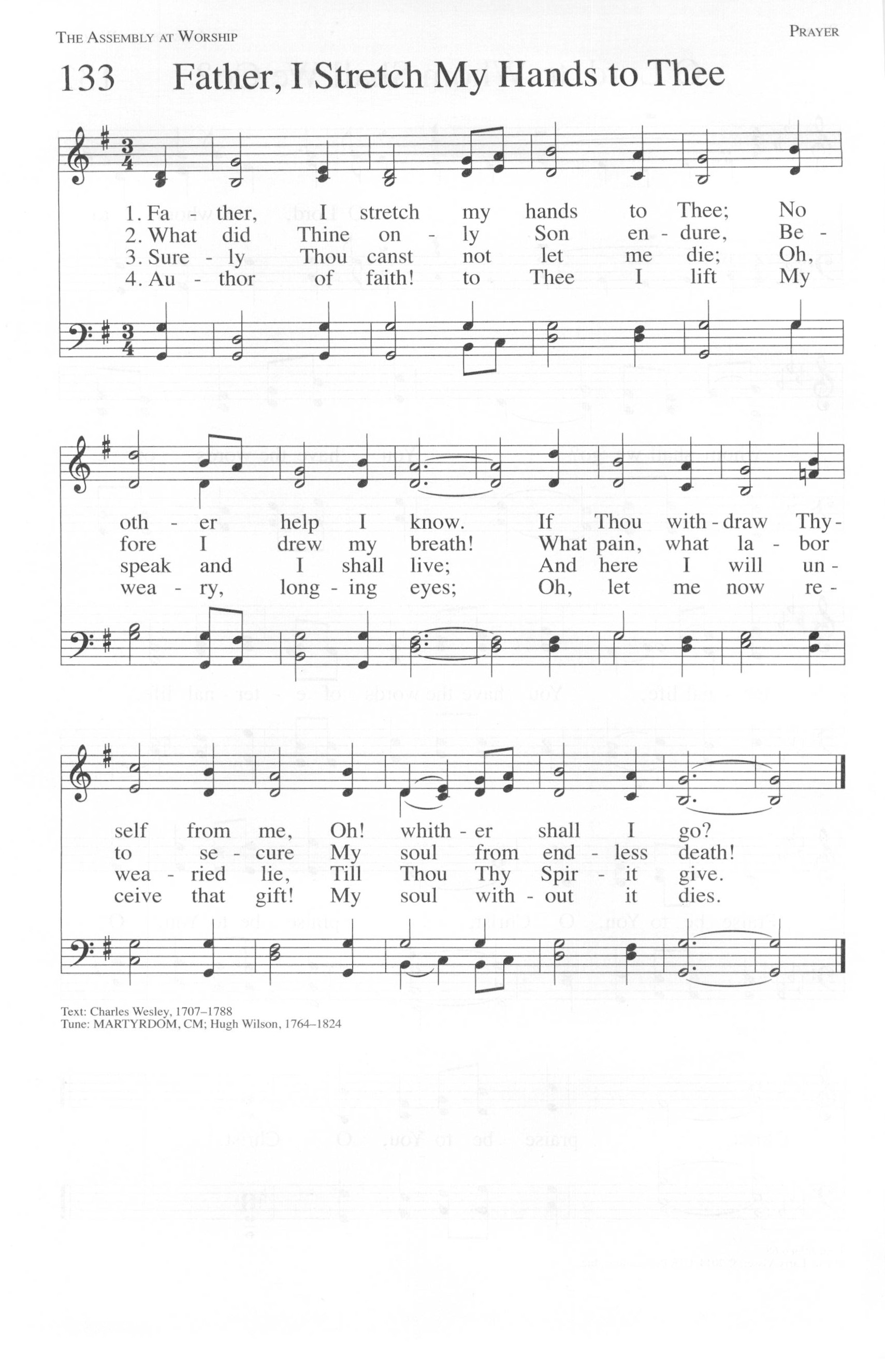 Hymn Sheet for Father, I stretch my hands to Thee
