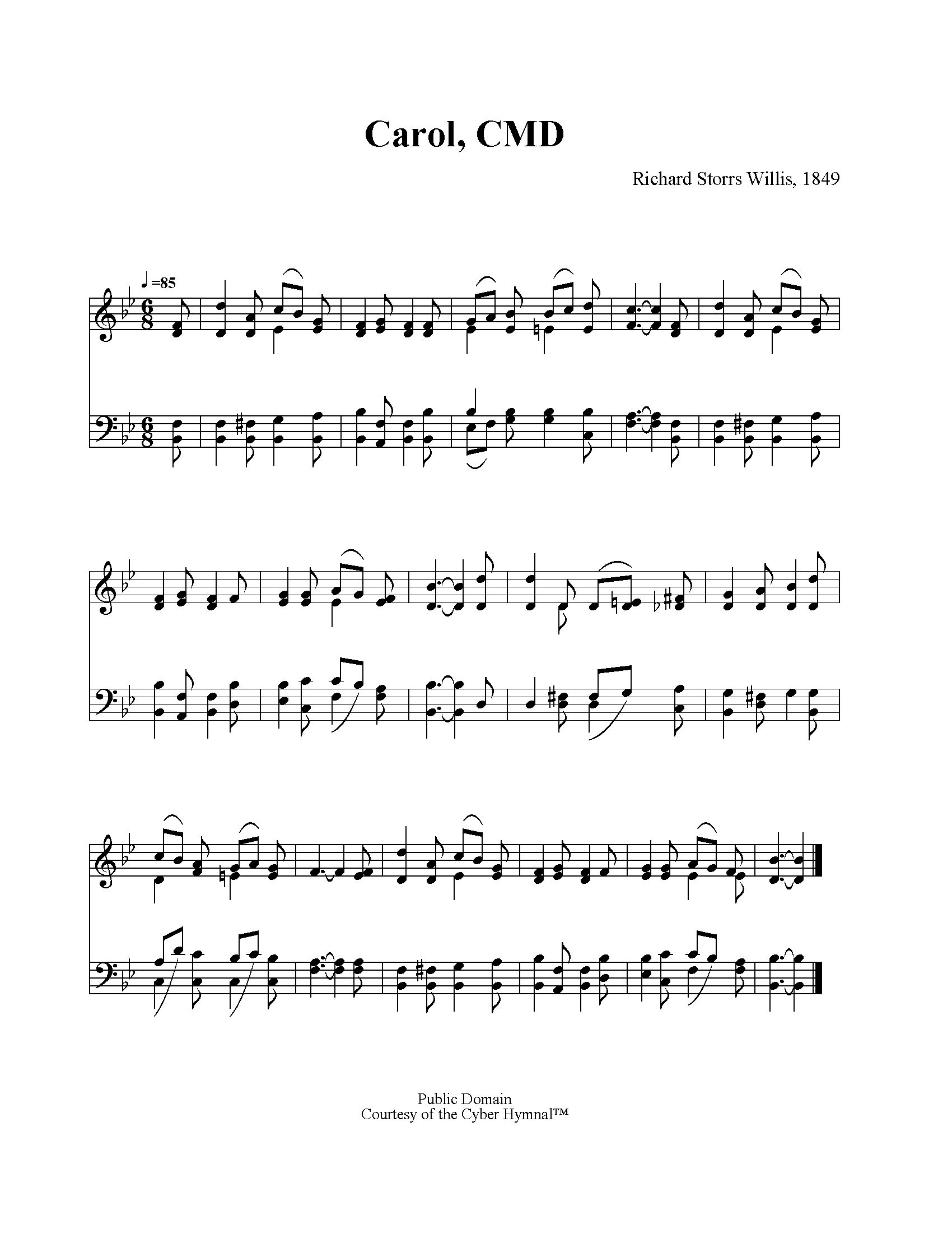 Hymn Sheet for For unto Us a Child Is Born