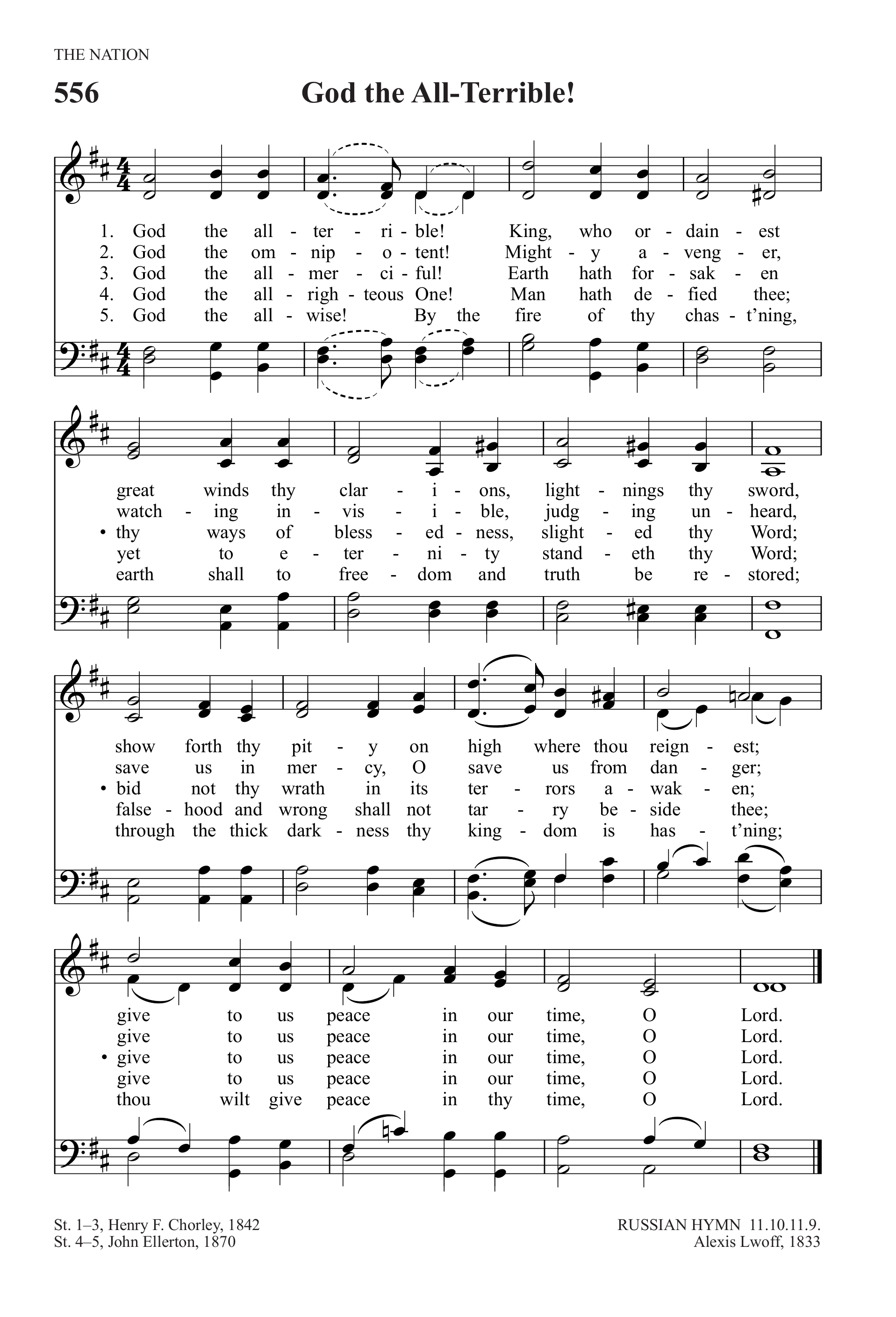 Hymn Sheet for God the Omnipotent