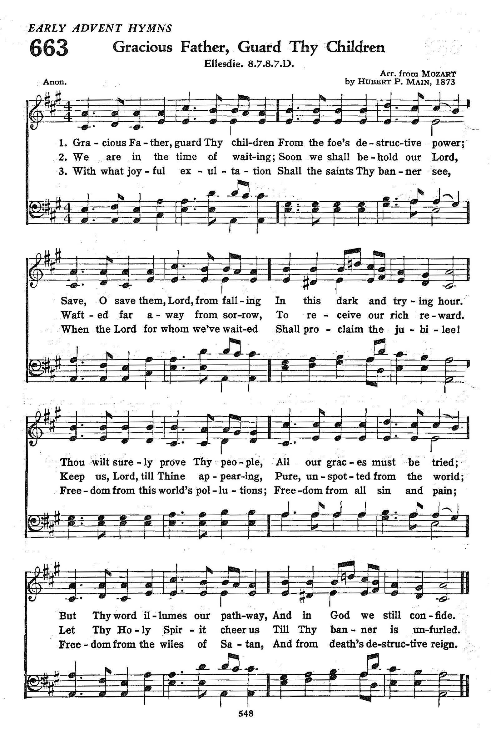 Hymn Sheet for Gracious Father, guard Thy children