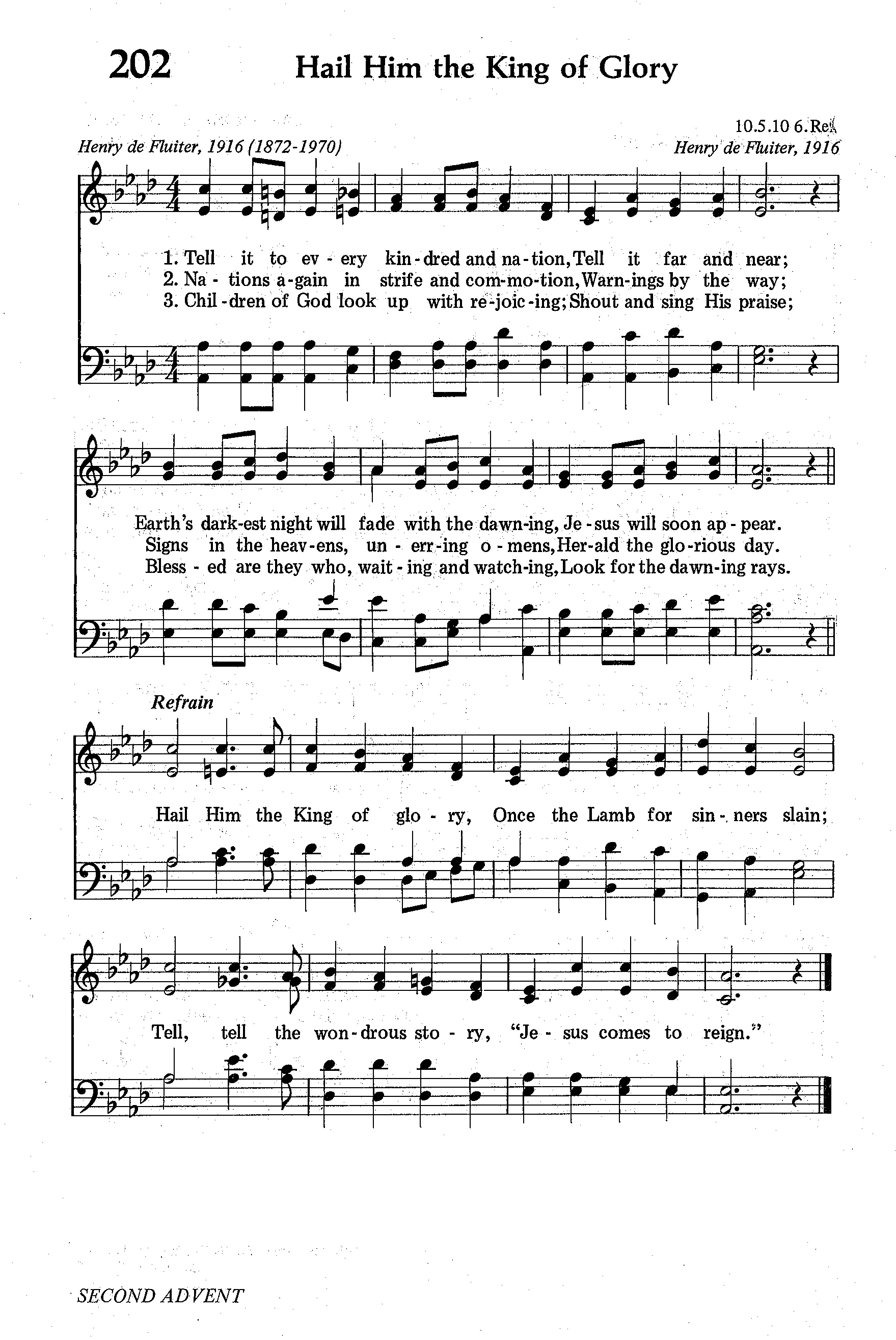 Hymn Sheet for Hail Him the King of Glory