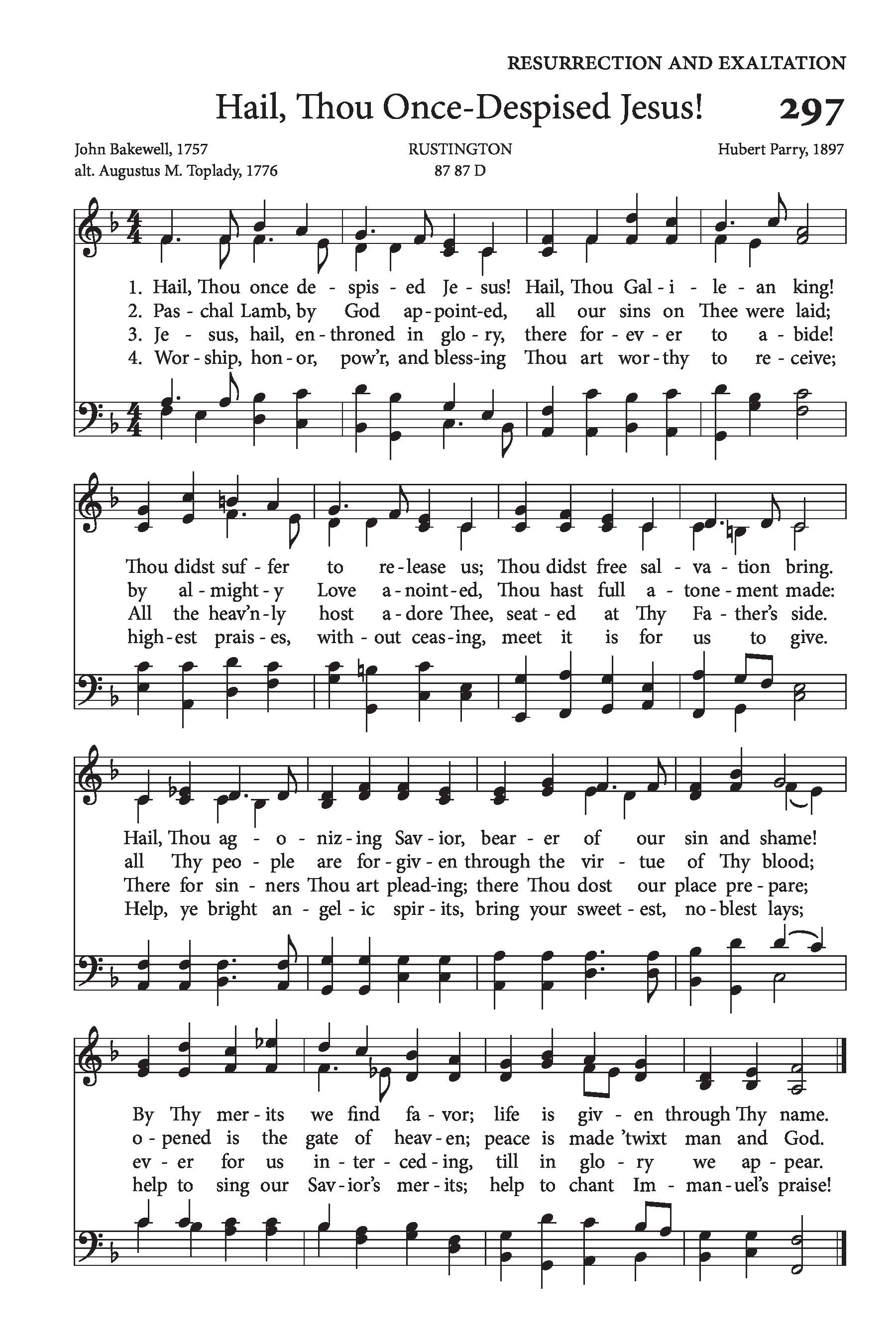 Hymn Sheet for Hail, Thou Once Despised Jesus