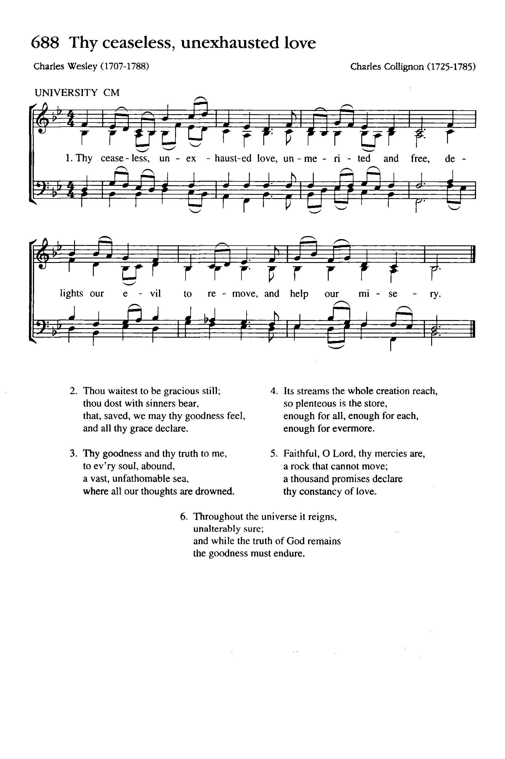 Hymn Sheet for Thy Ceaseless, Unexhausted Love