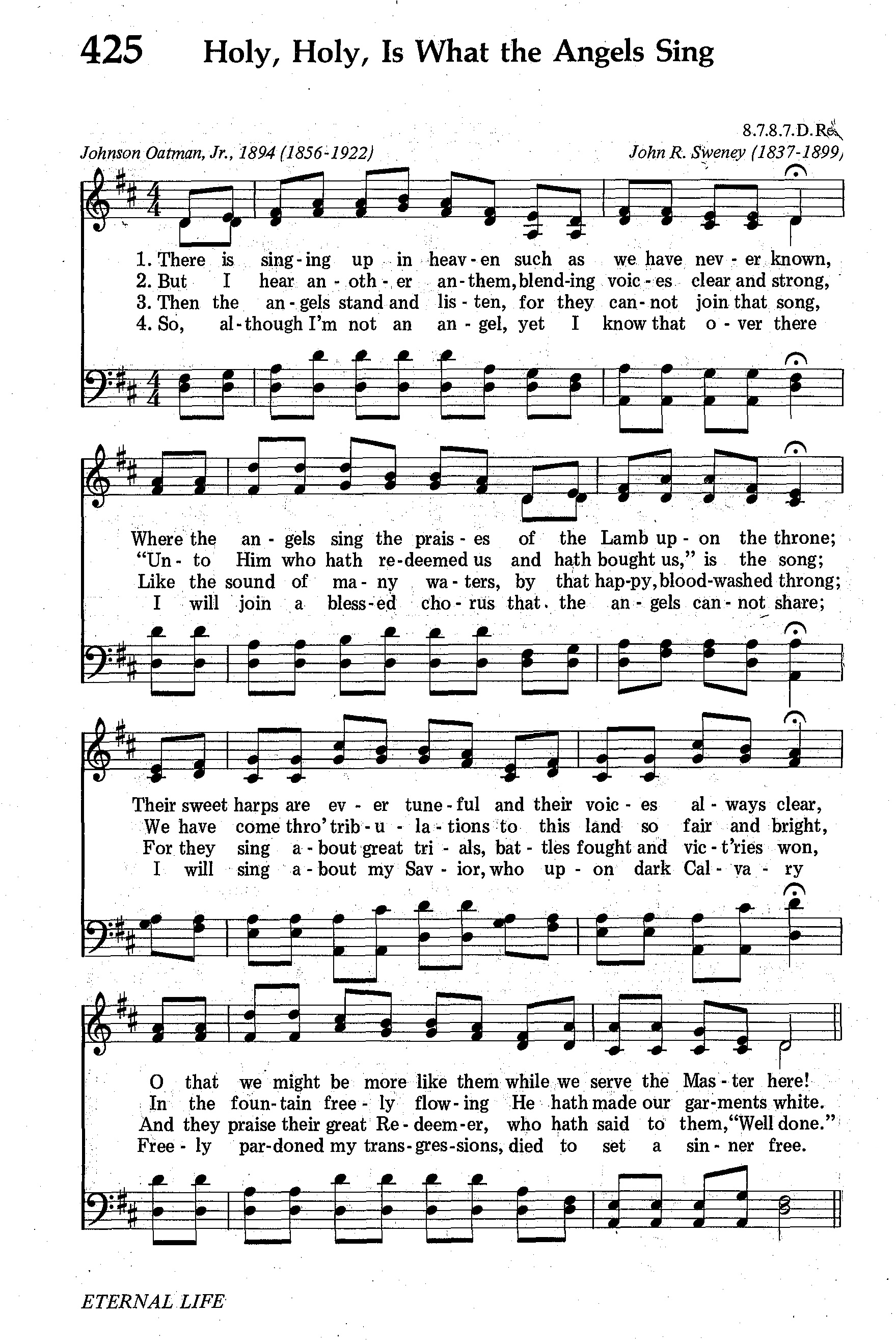 Hymn Sheet for Holy, Holy, Is What the Angels Sing