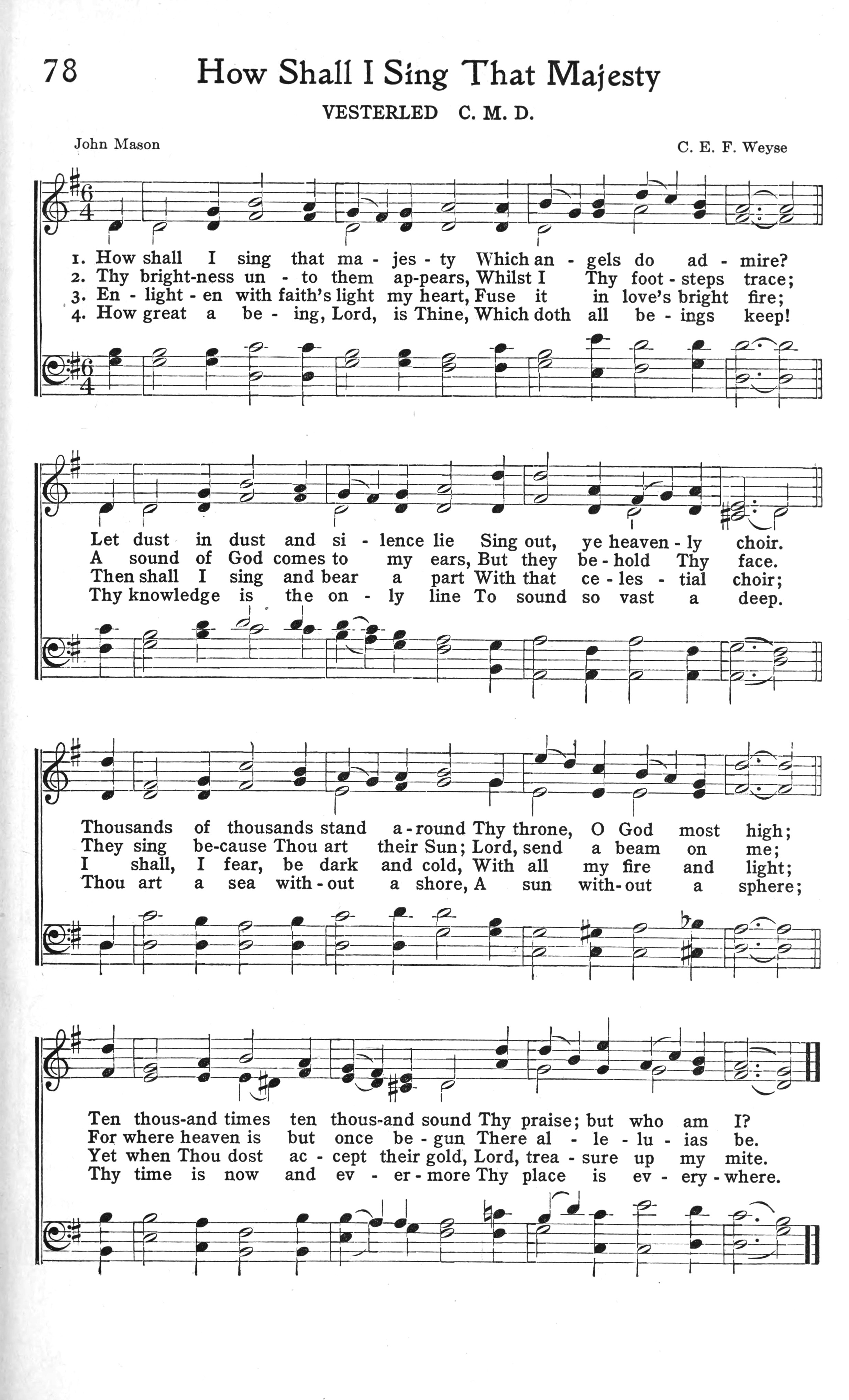 Hymn Sheet for How Shall I Sing That Majesty