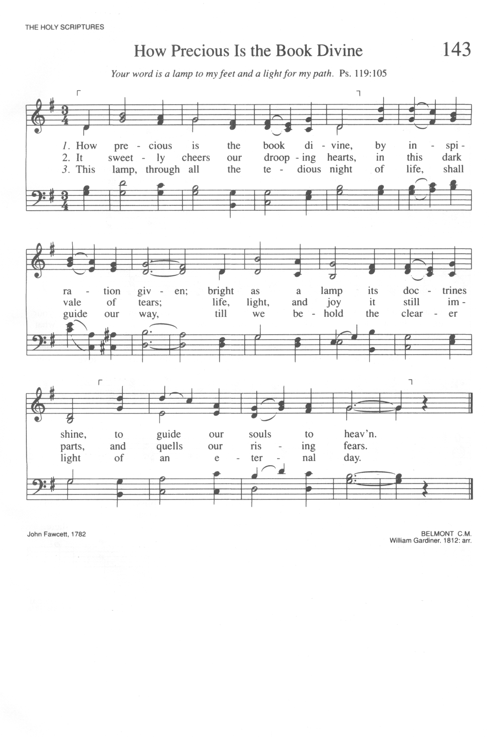 Hymn Sheet for How Precious Is the Book Divine