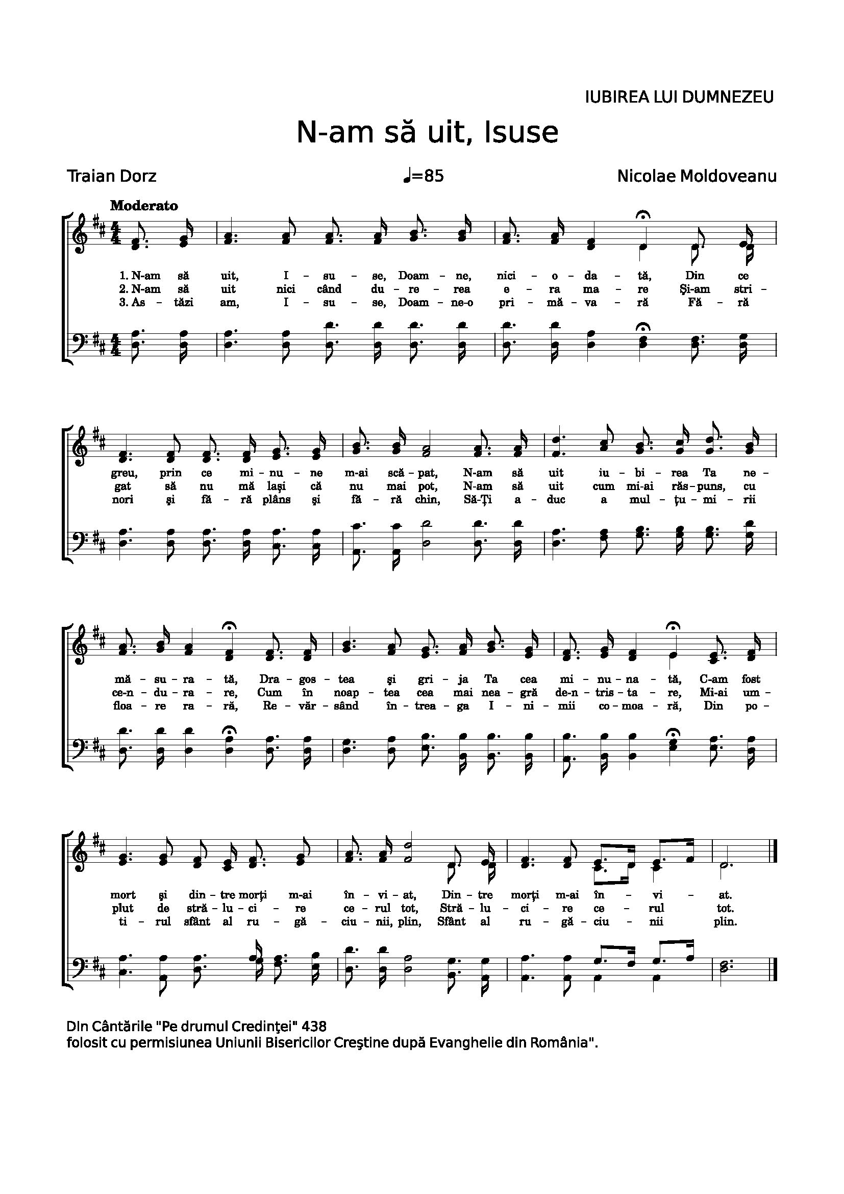 Hymn Sheet for I Will Not Forget