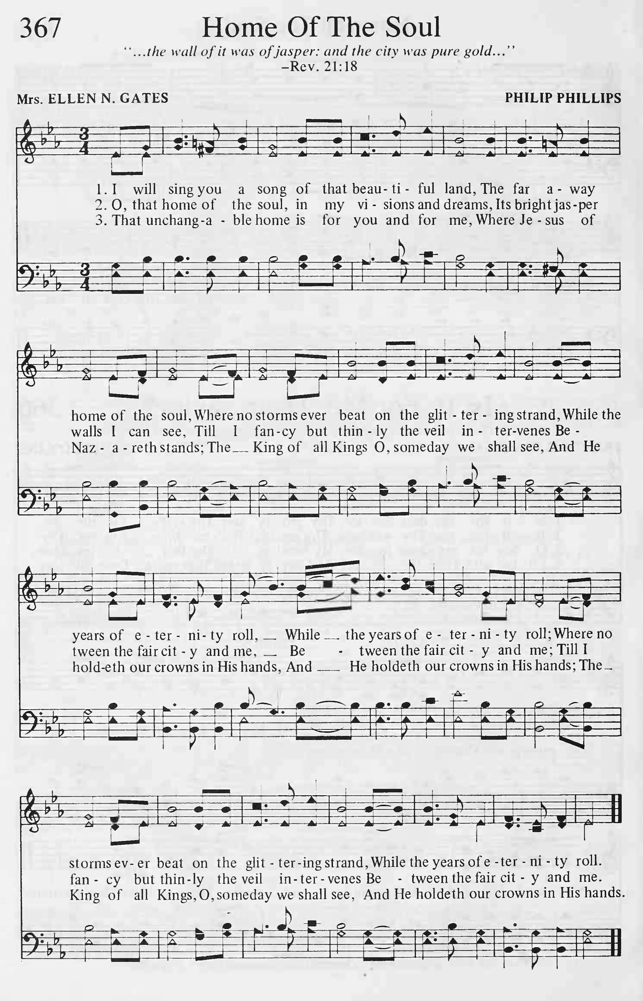 Hymn Sheet for I Will Sing You a Song of That Beautiful Land