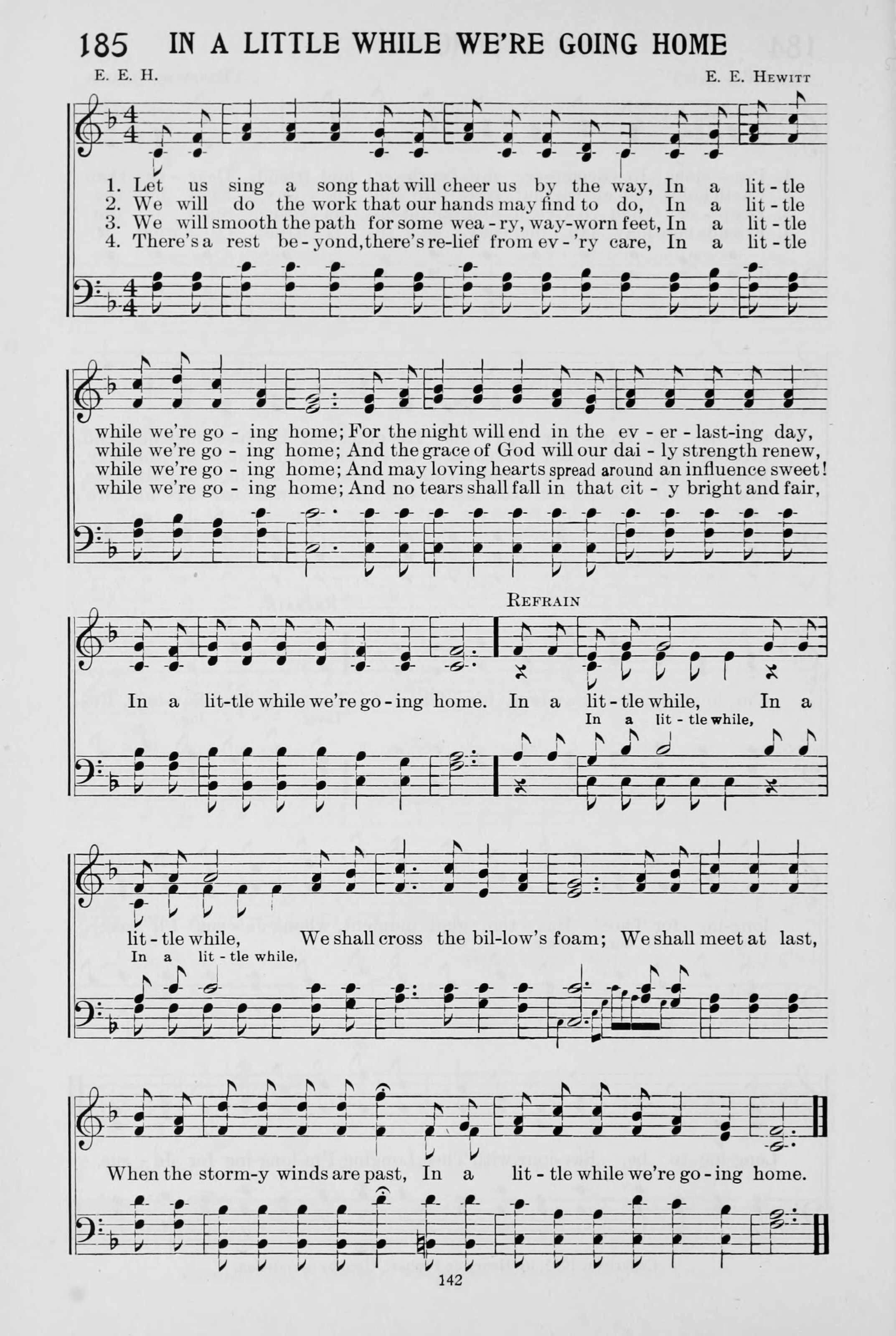Hymn Sheet for In a Little While W're Going Home