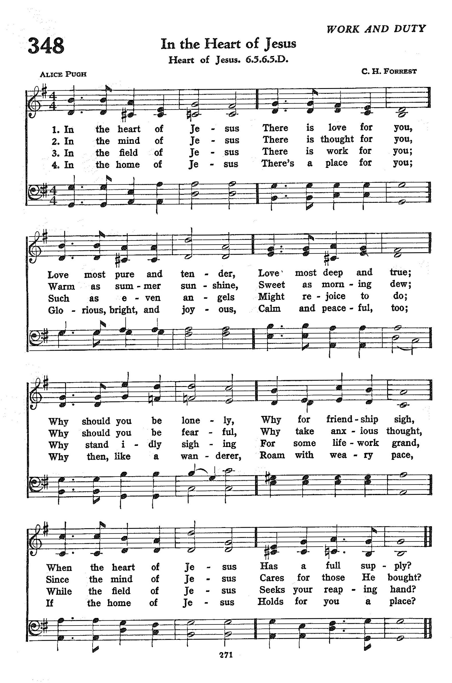 Hymn Sheet for In the Heart of Jesus