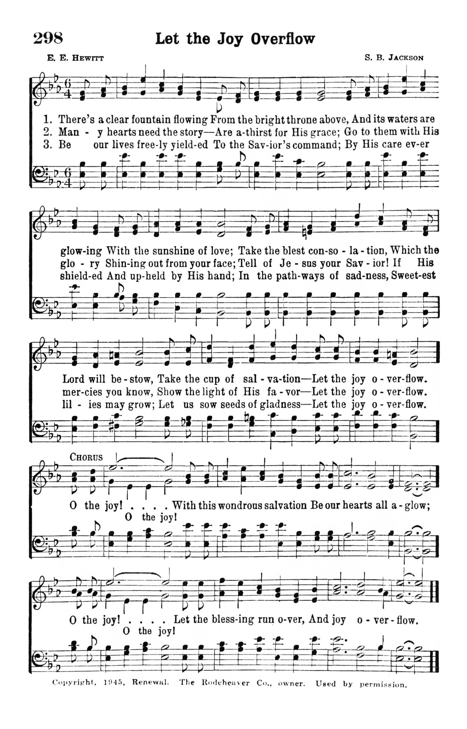 Hymn Sheet for Let the Joy Overflow