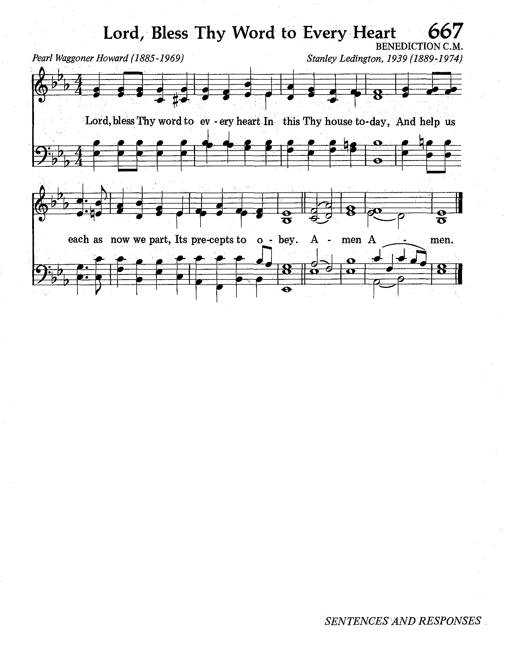 Hymn Sheet for Lord, Bless Thy Word to Every Heart