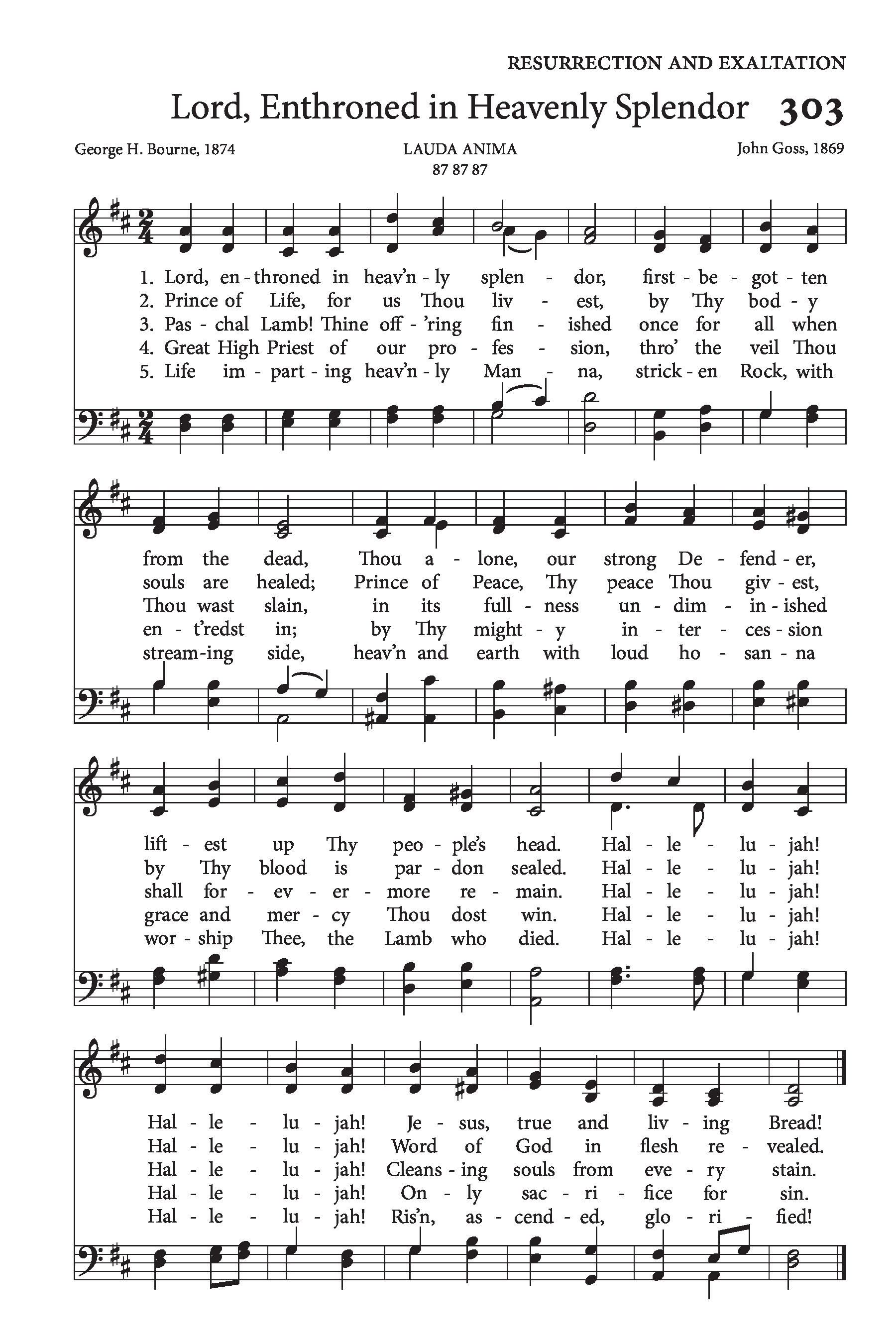 Hymn Sheet for Lord, Enthroned in Heavenly Splendor