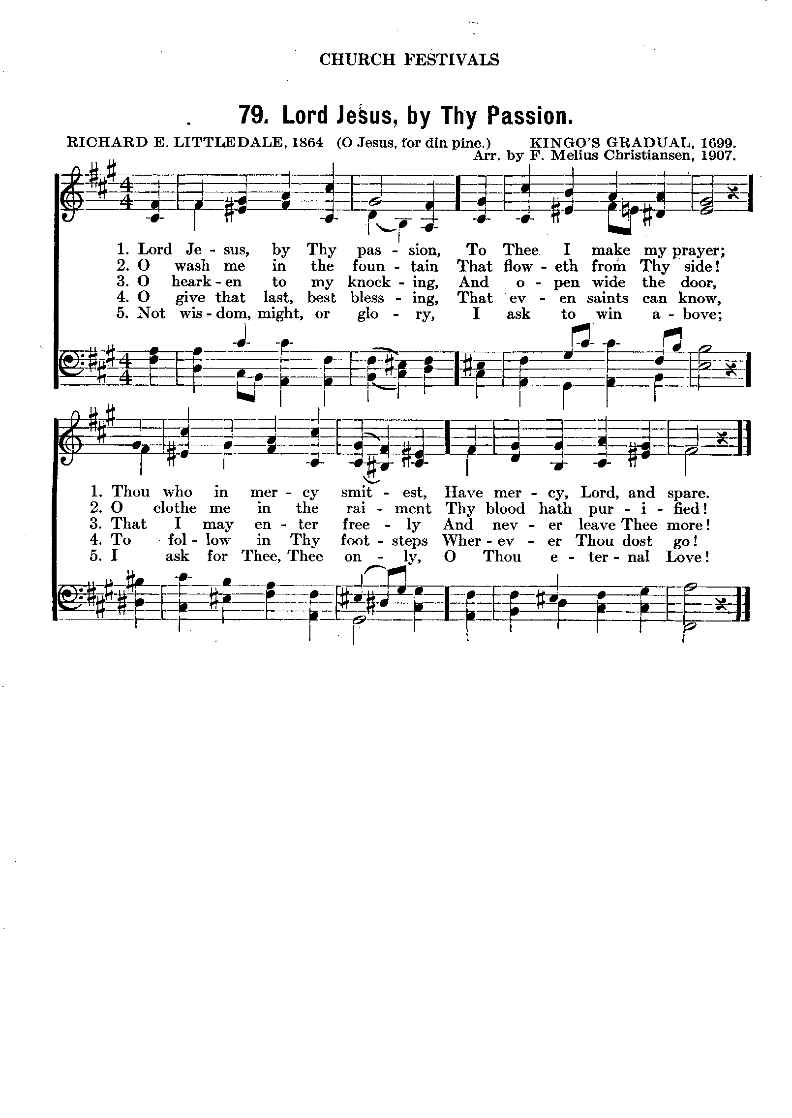 Hymn Sheet for Lord Jesus, by Thy passion