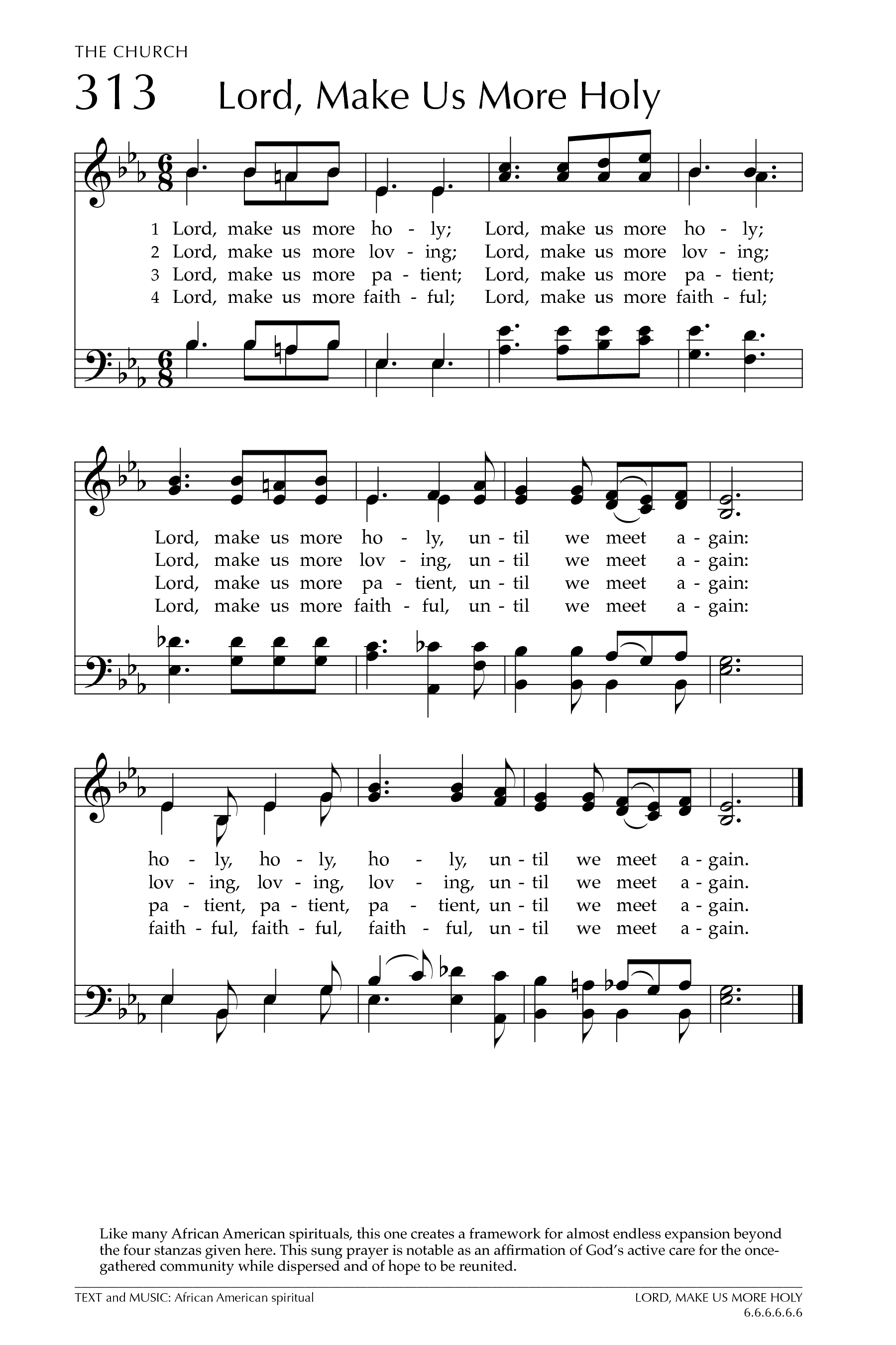 Hymn Sheet for Lord, Make Us More Holy