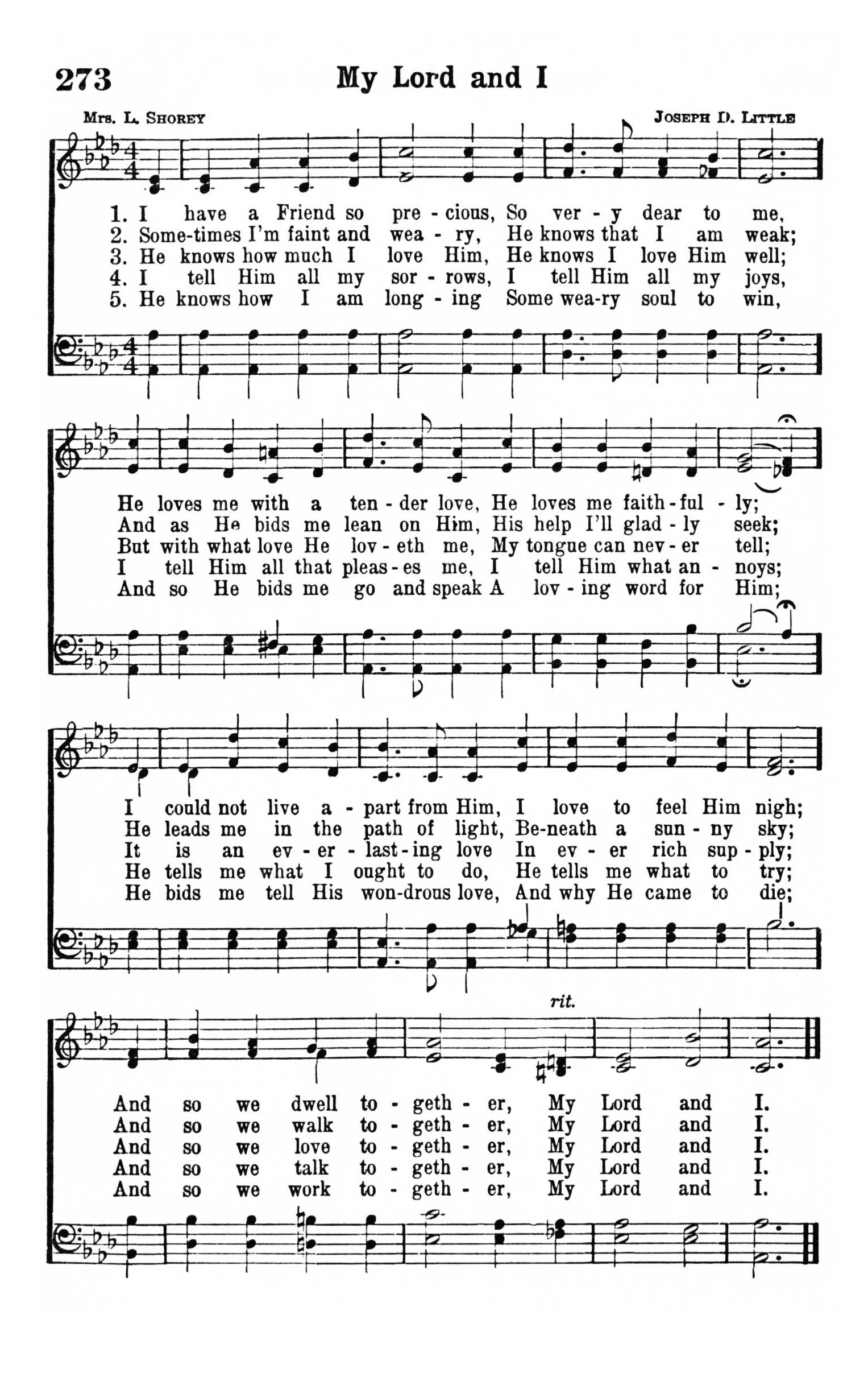 Hymn Sheet for My Lord and I