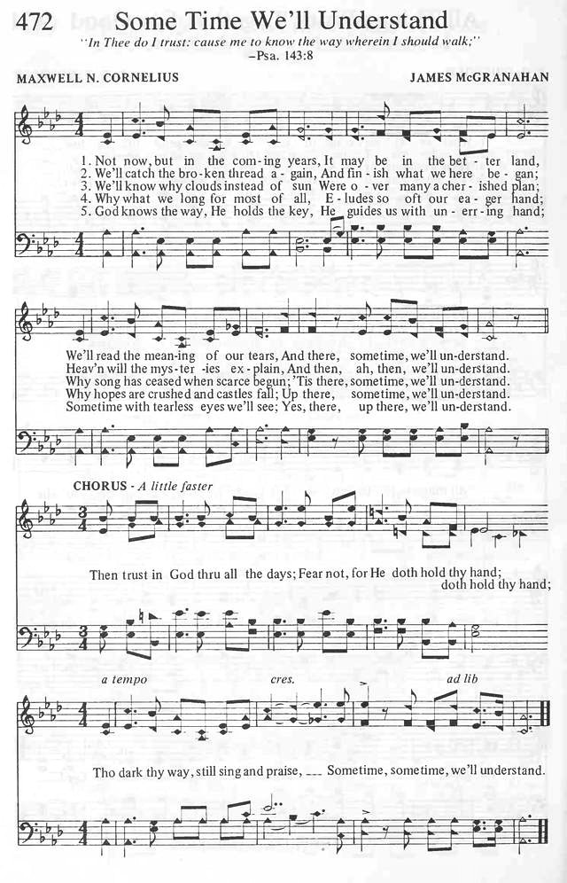 Hymn Sheet for Not Now, But In The Coming Years