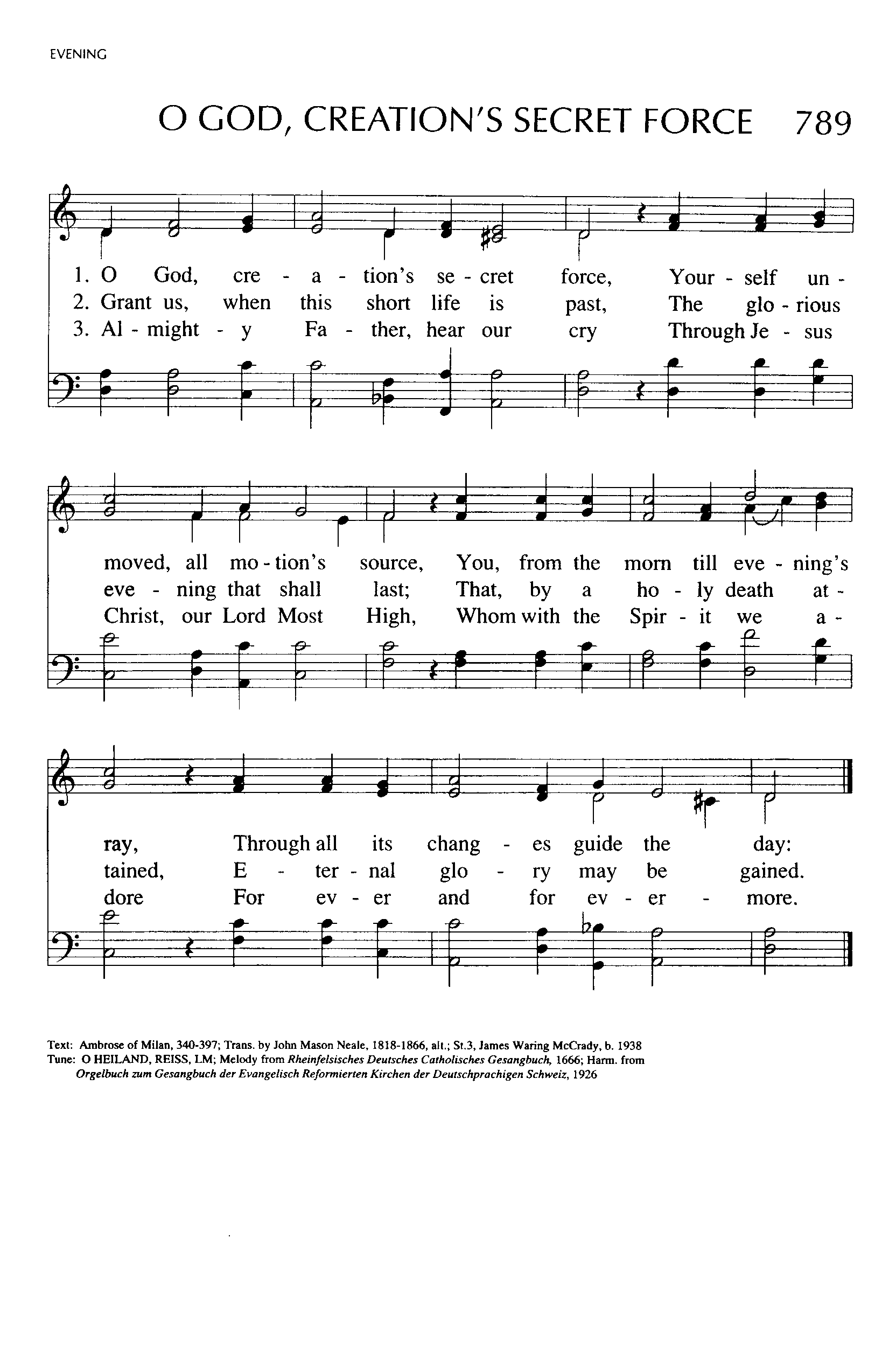 Hymn Sheet for O God, Creation's Secret Force