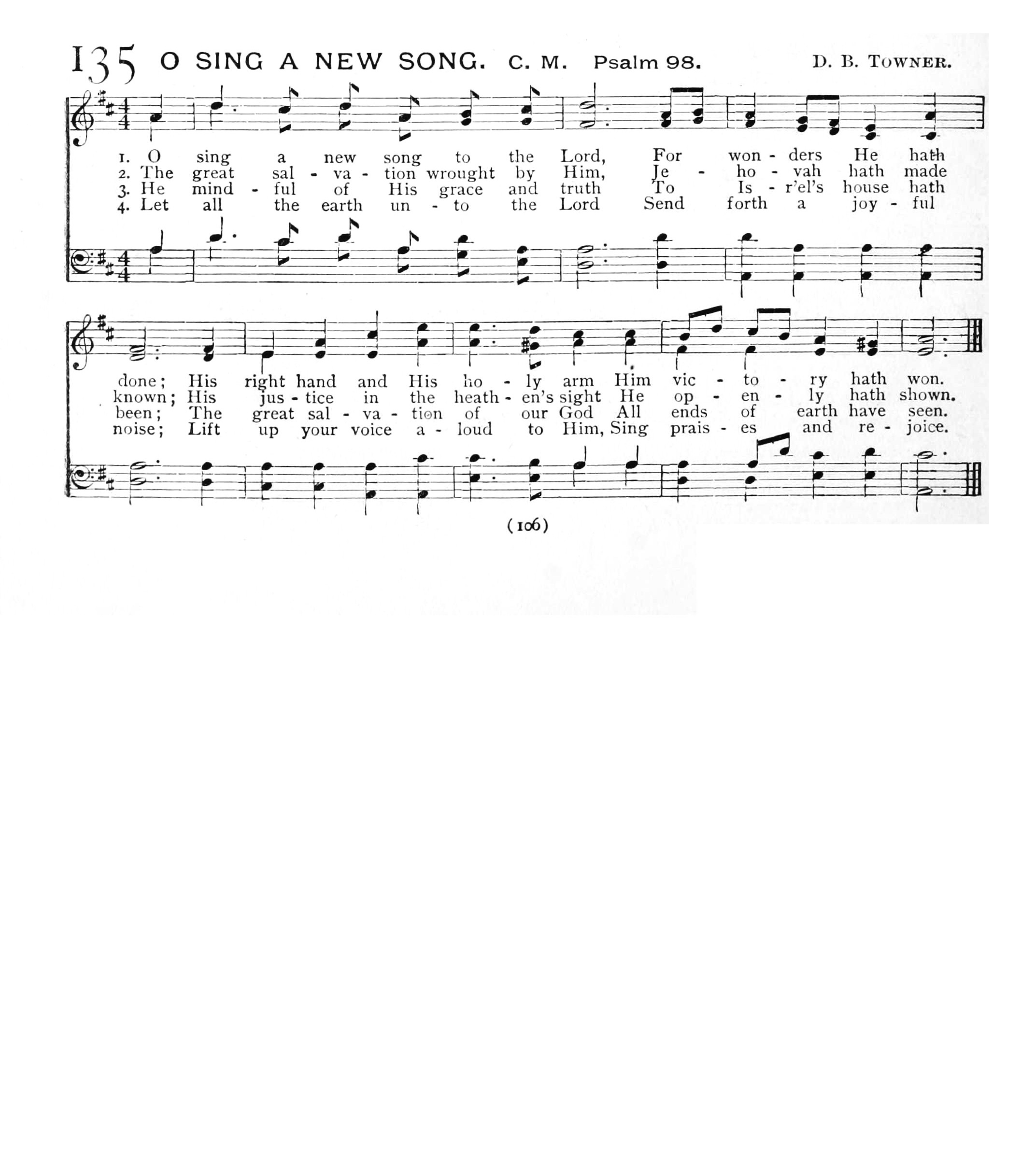 Hymn Sheet for O Sing a New Song to the Lord