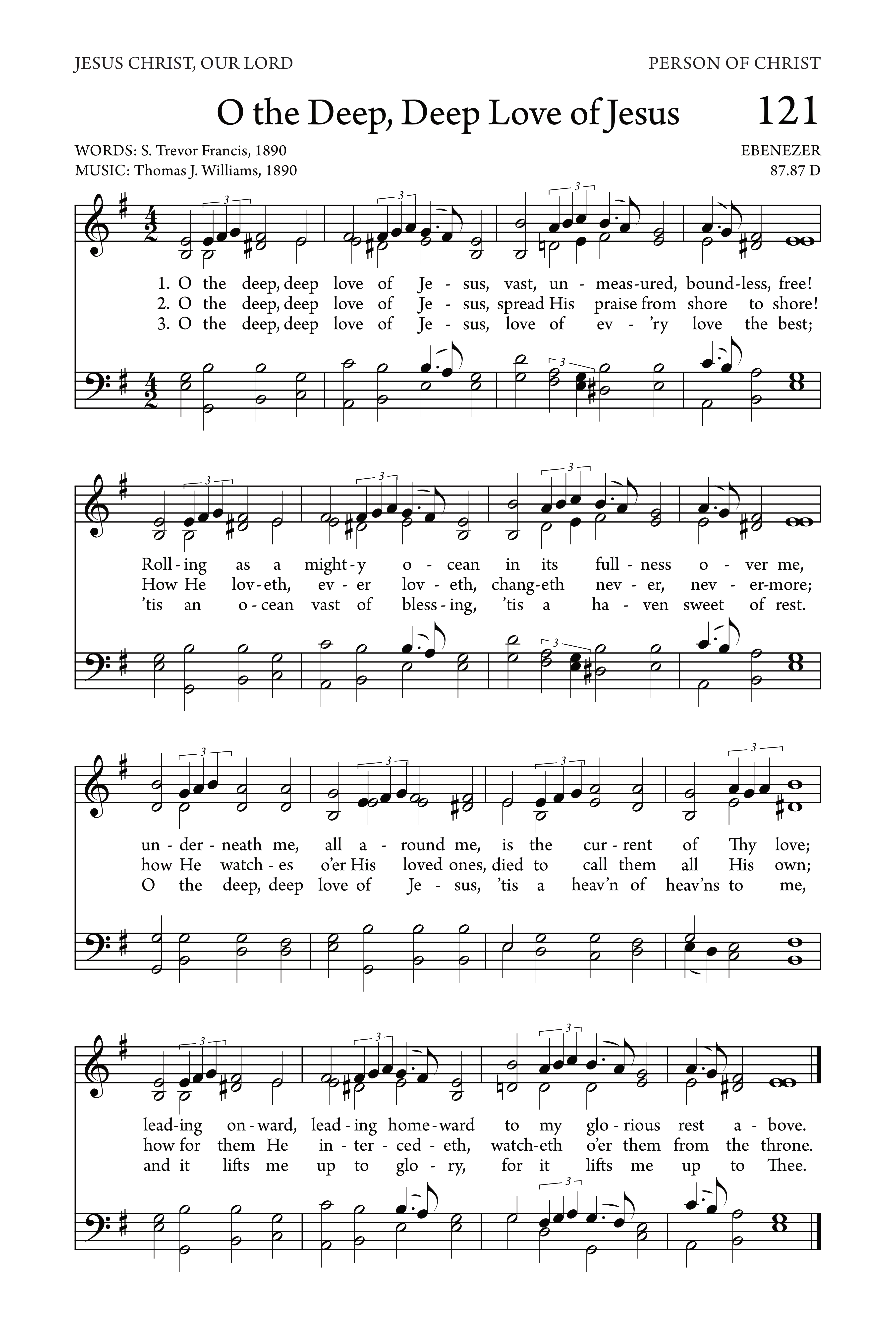 Hymn Sheet for O the deep, deep love of Jesus!