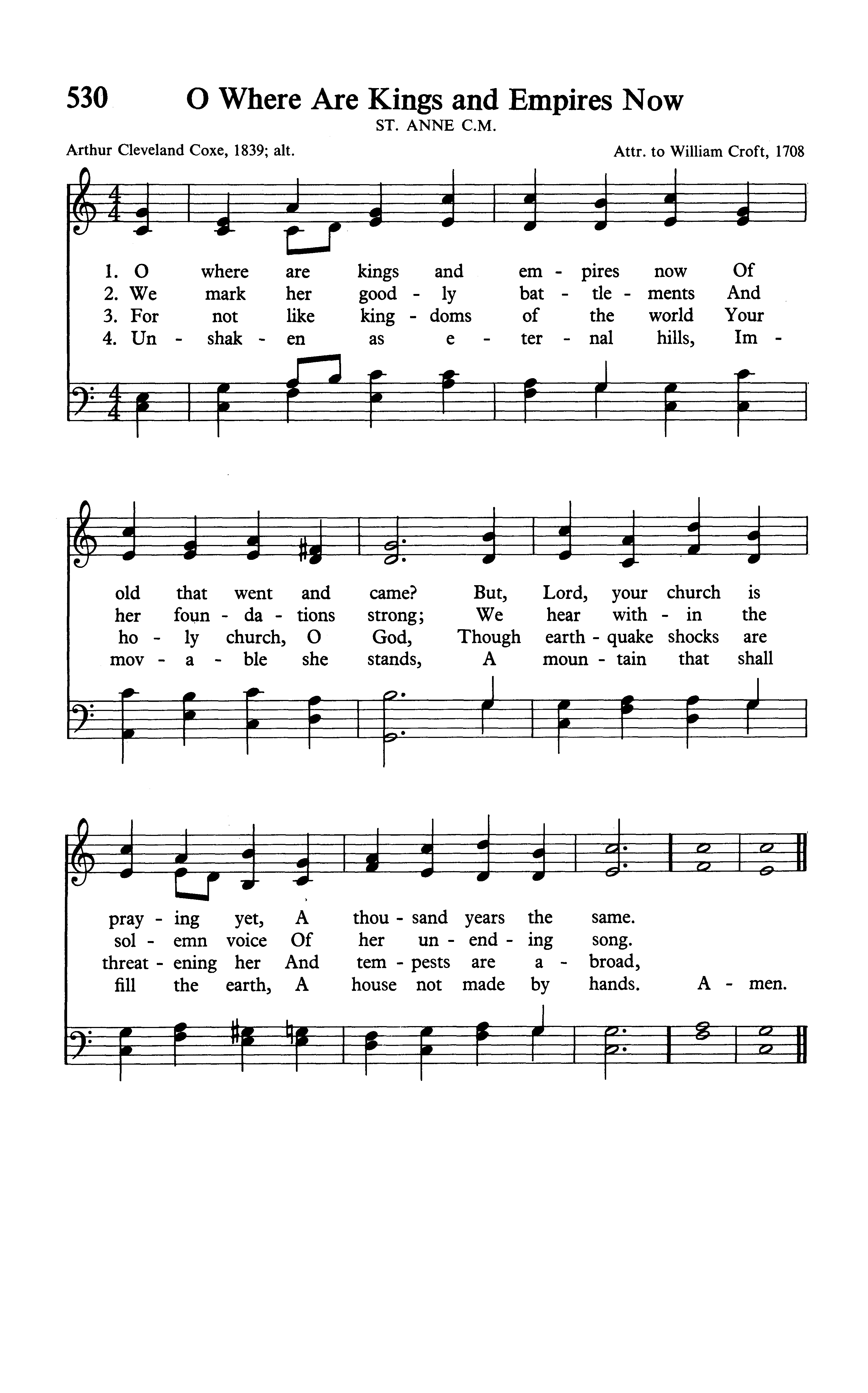 Hymn Sheet for O Where Are the Kings and Empires Now