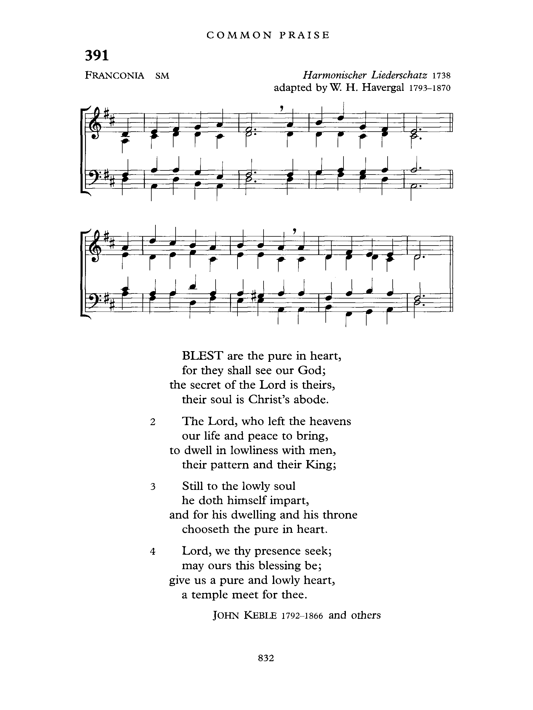 Hymn Sheet for Blest Are the Pure in Heart