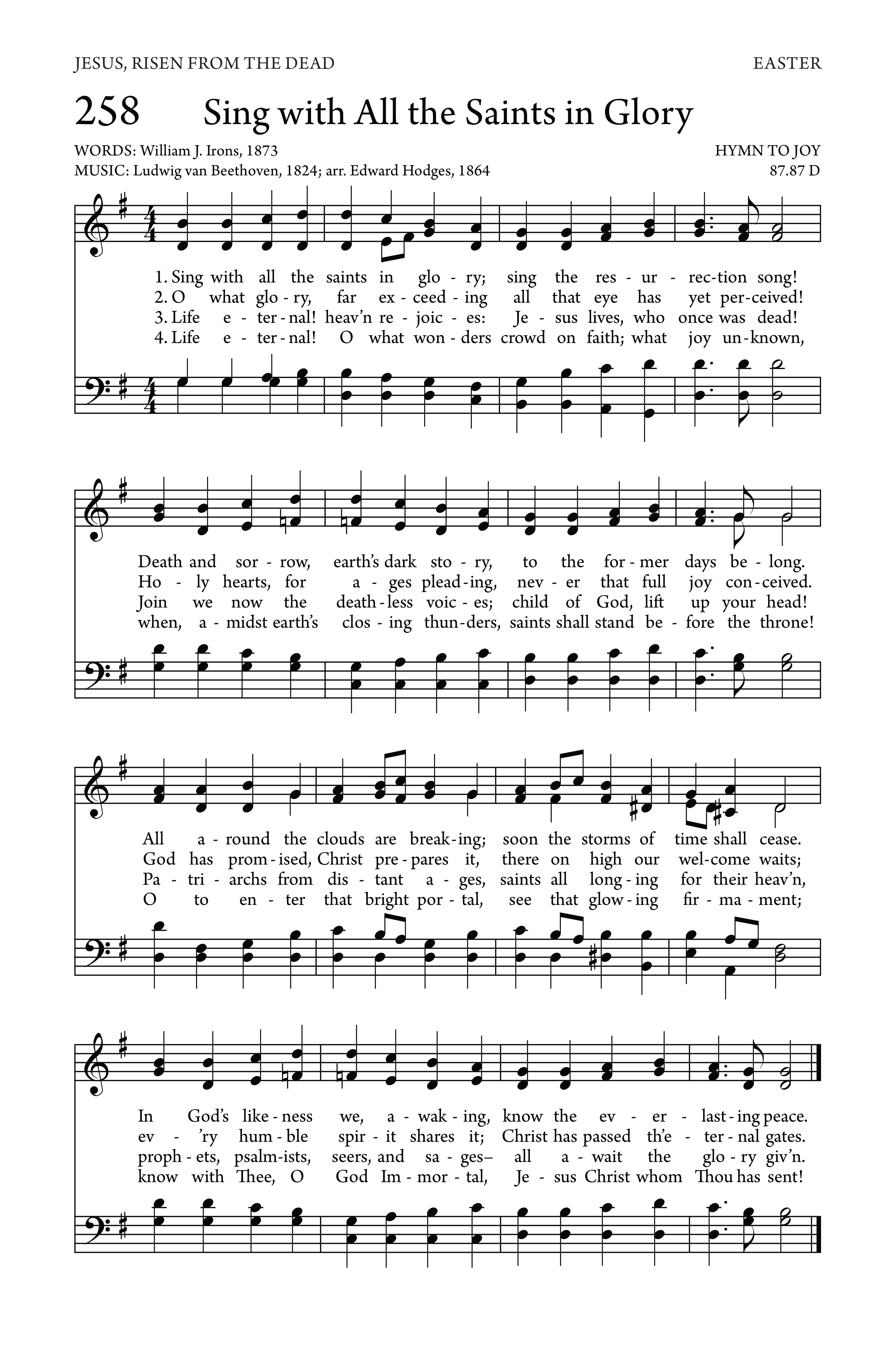 Hymn Sheet for Sing with All the Saints in Glory