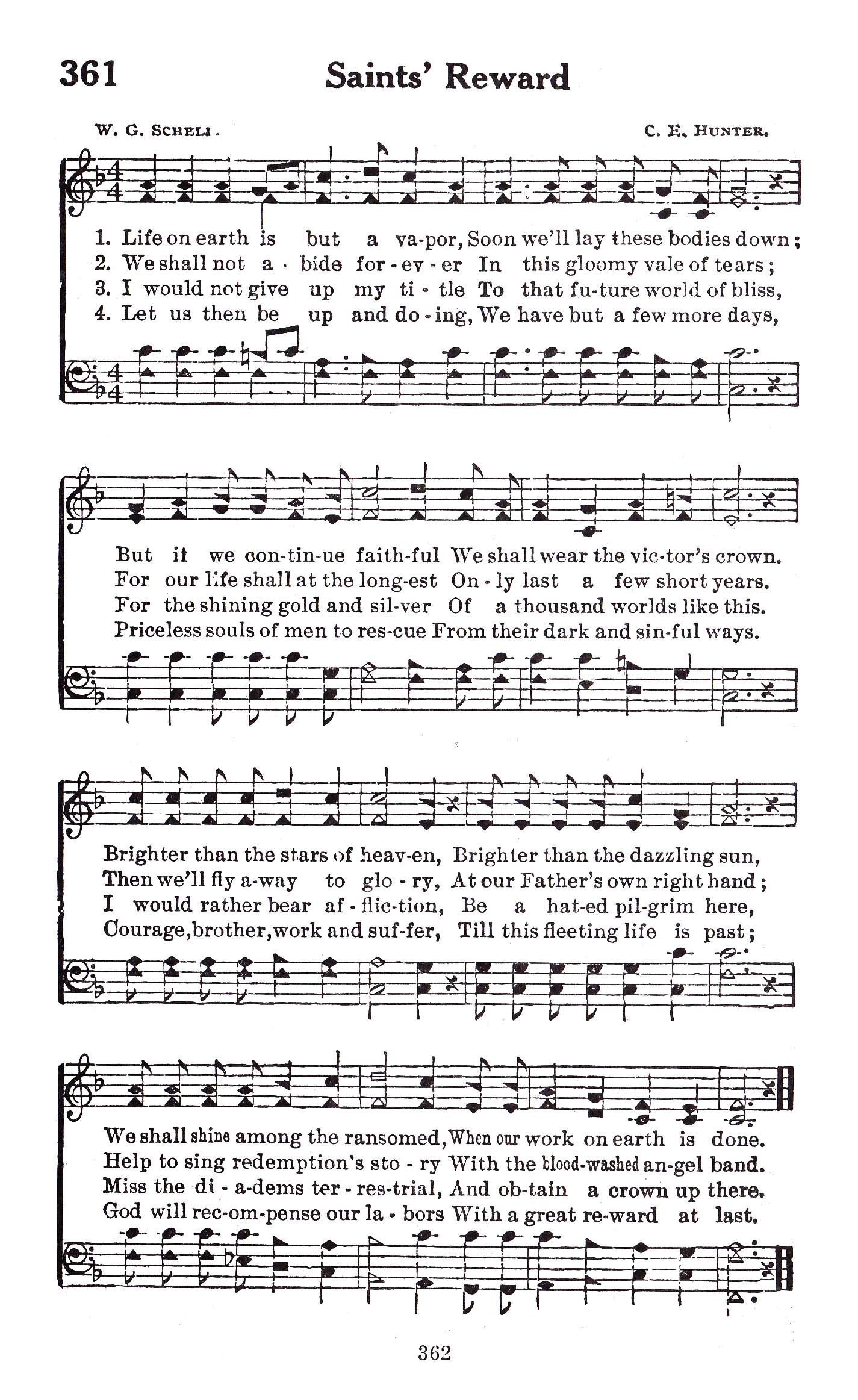 Hymn Sheet for Saints' Reward