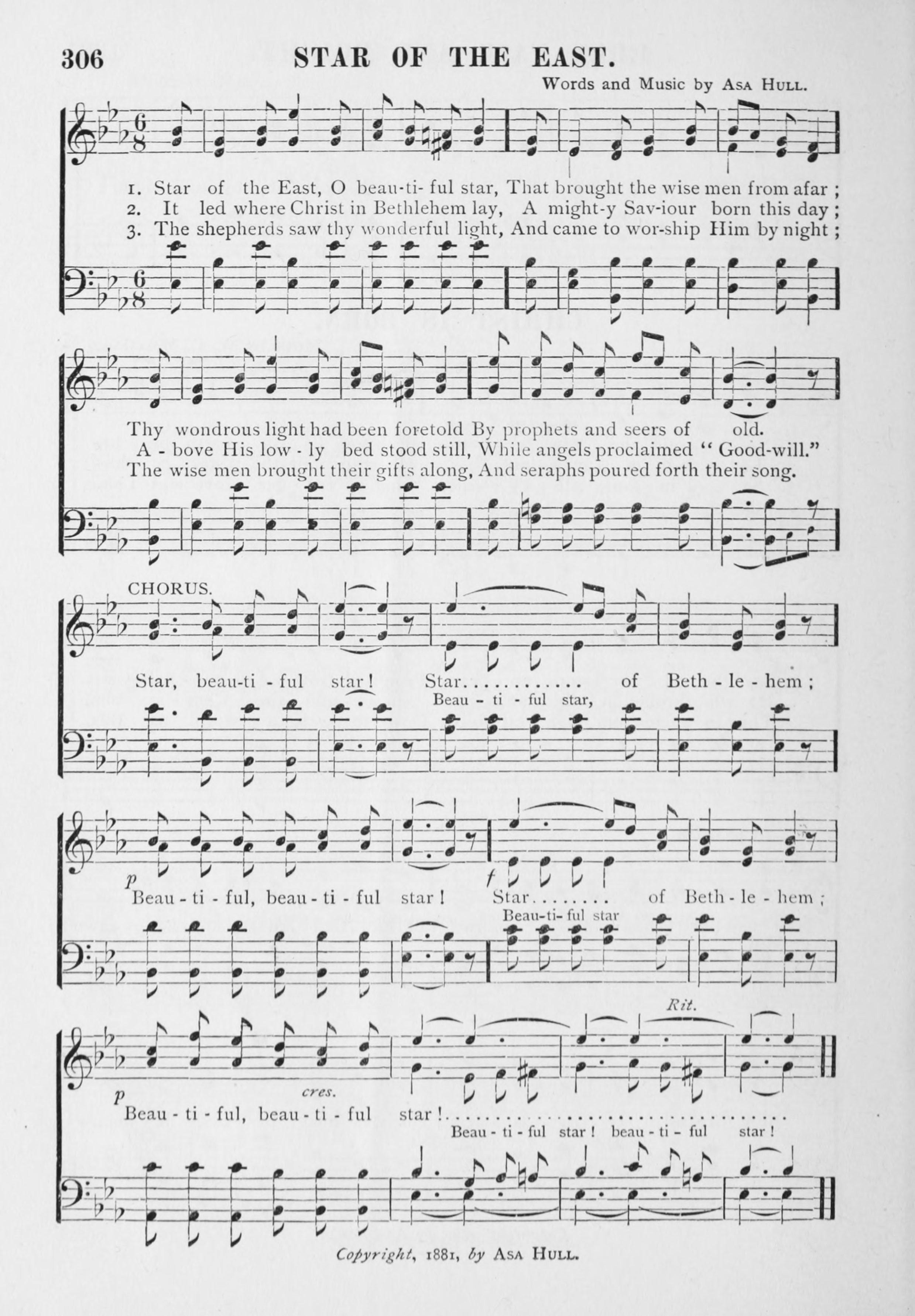 Hymn Sheet for Star of the East
