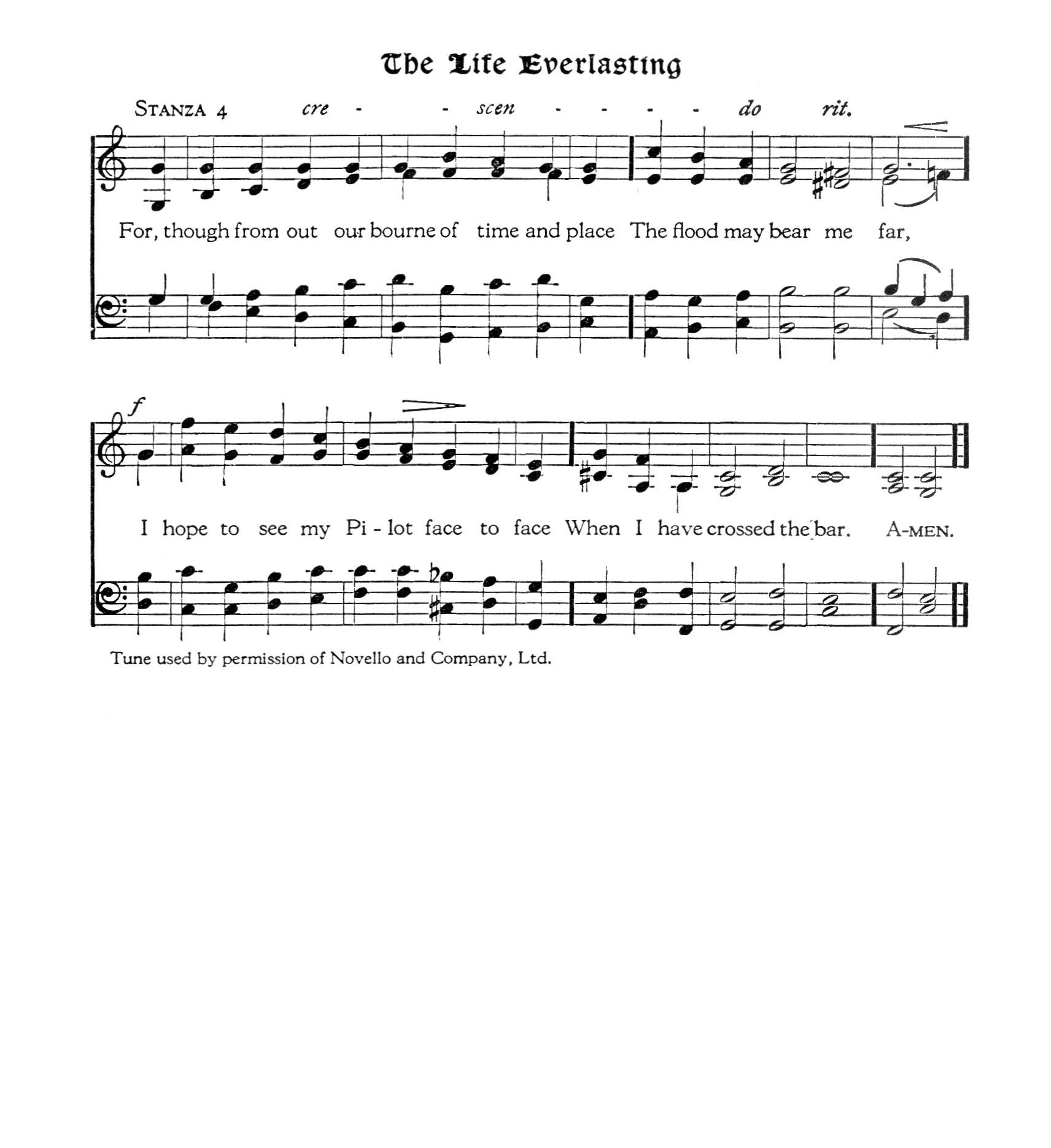 Hymn Sheet for Sunset and Evening Star