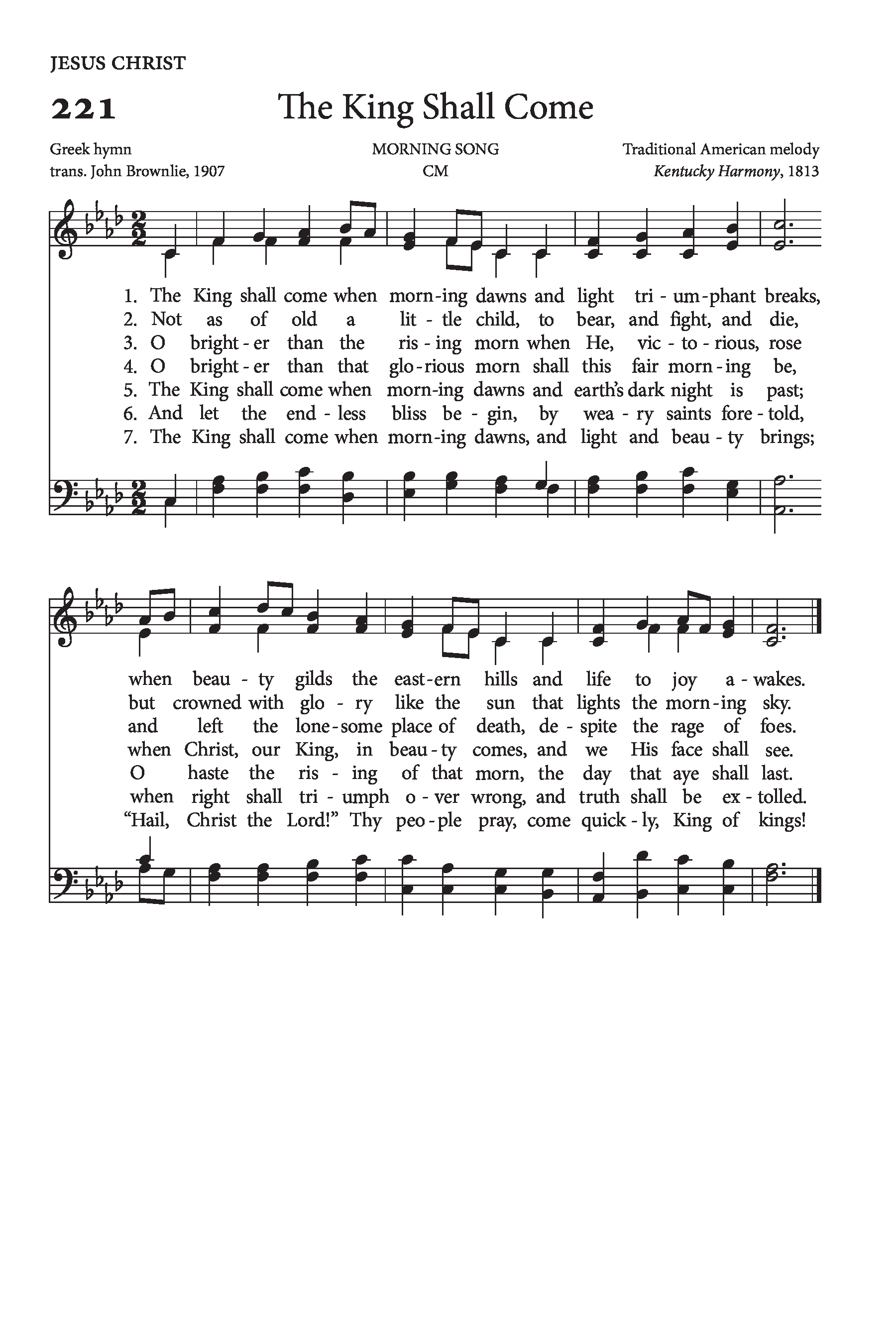 Hymn Sheet for The King Shall Come